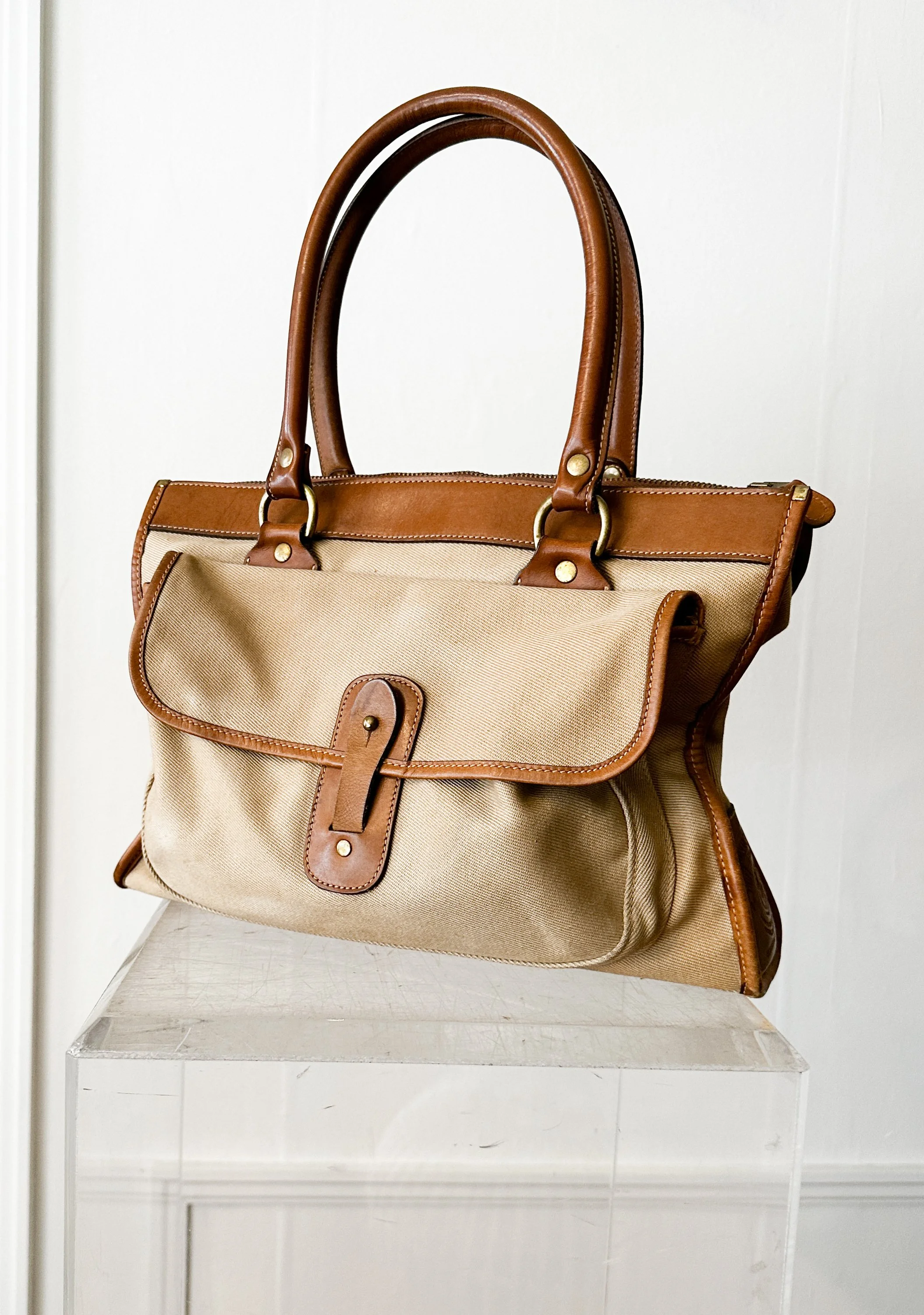 1980s Gurkha No. 9 Canvas and Leather Shoulder Bag — Wayward 