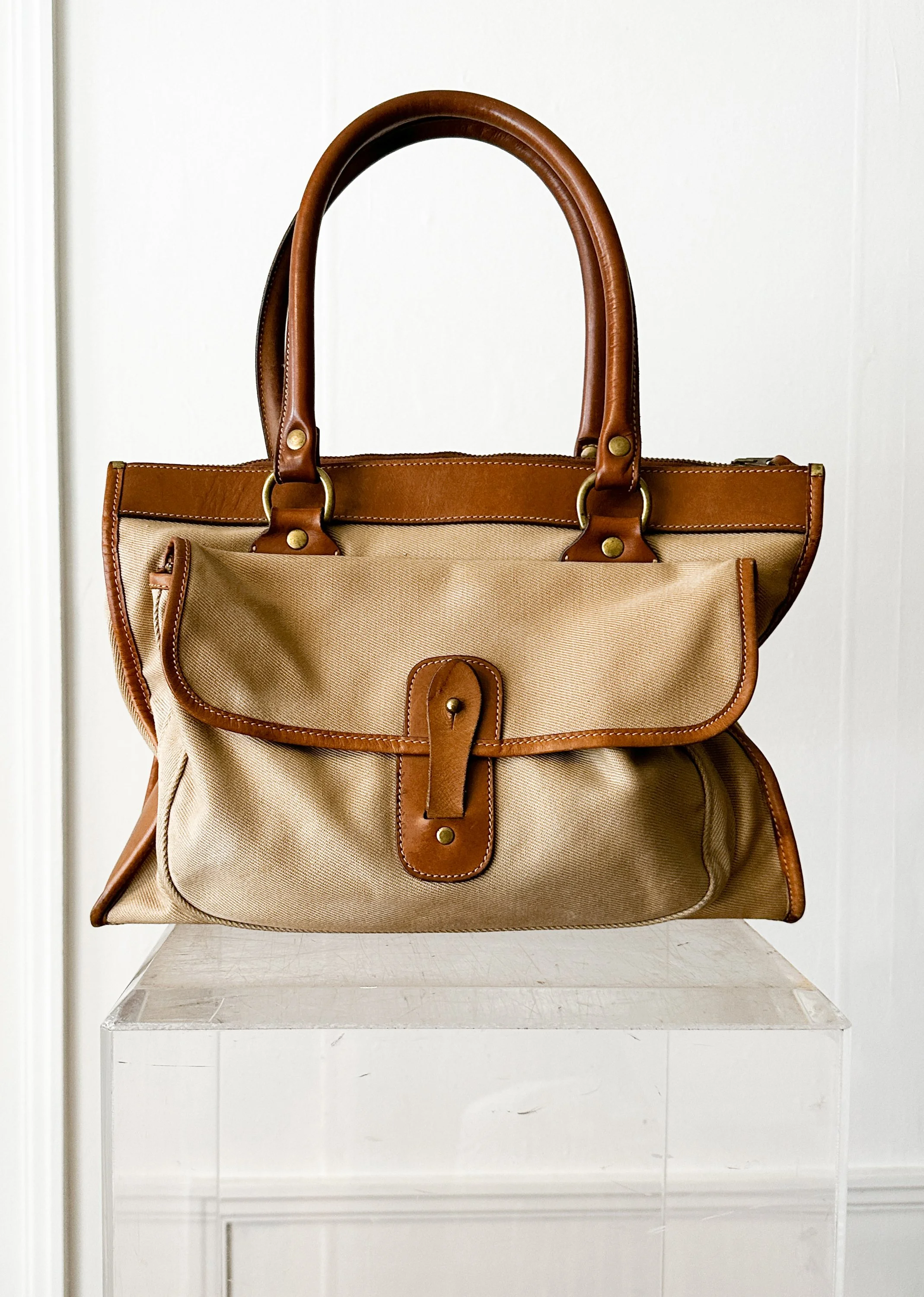 1980s Gurkha No. 9 Canvas and Leather Shoulder Bag — Wayward 
