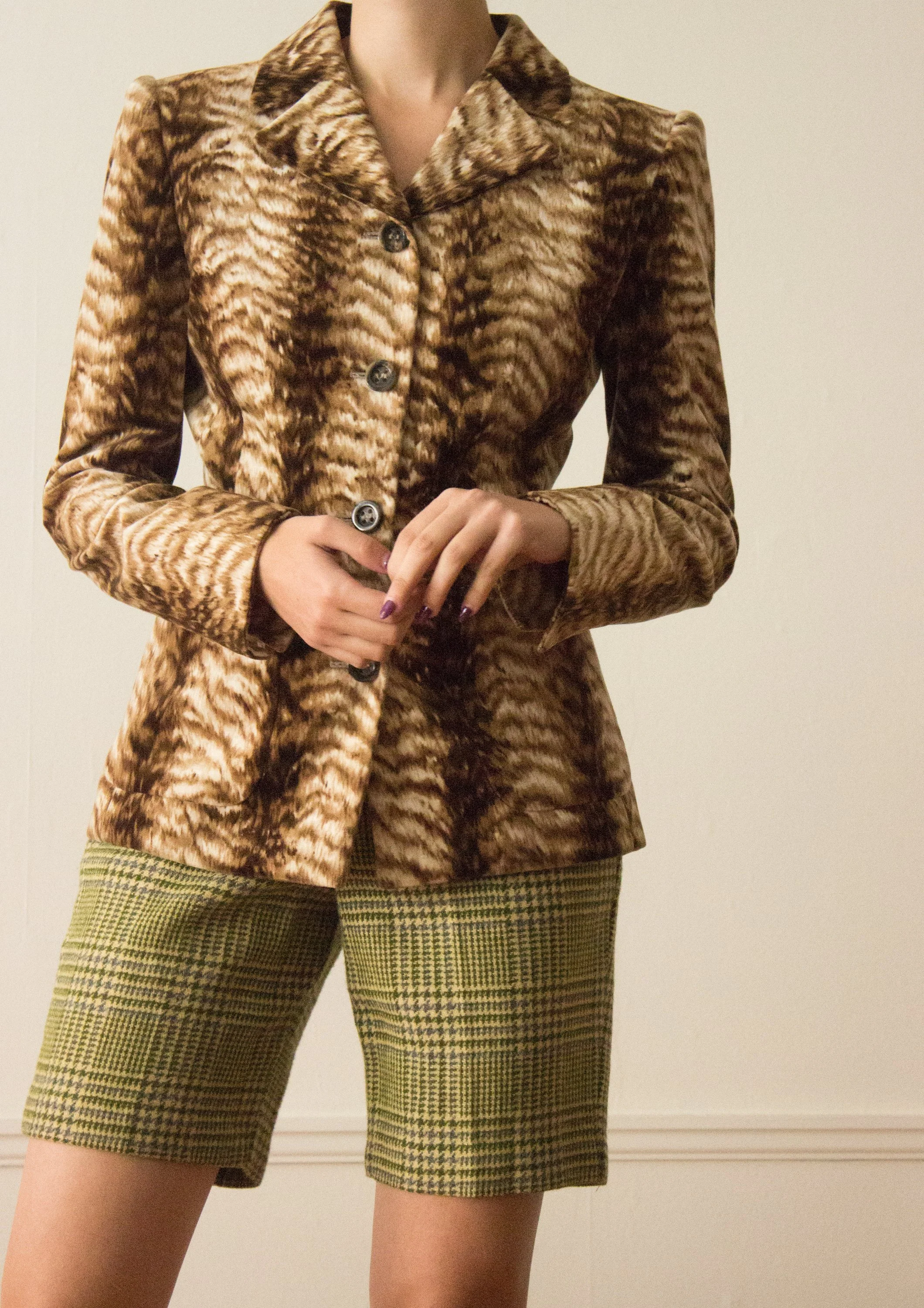 1990s Valentino Animal Print Velvet Jacket — Wayward Collection