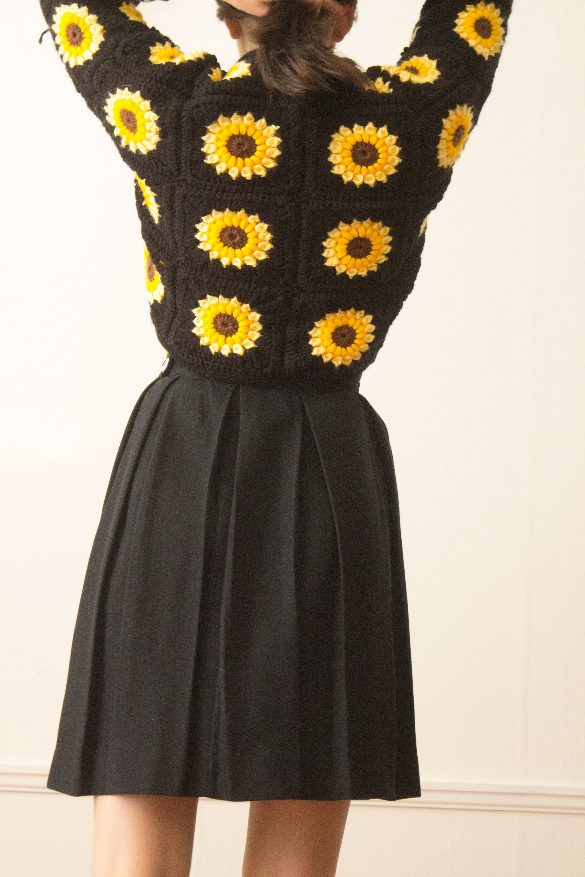 1980s Hand Crocheted Sun Flower Granny Square Jacket — Wayward 