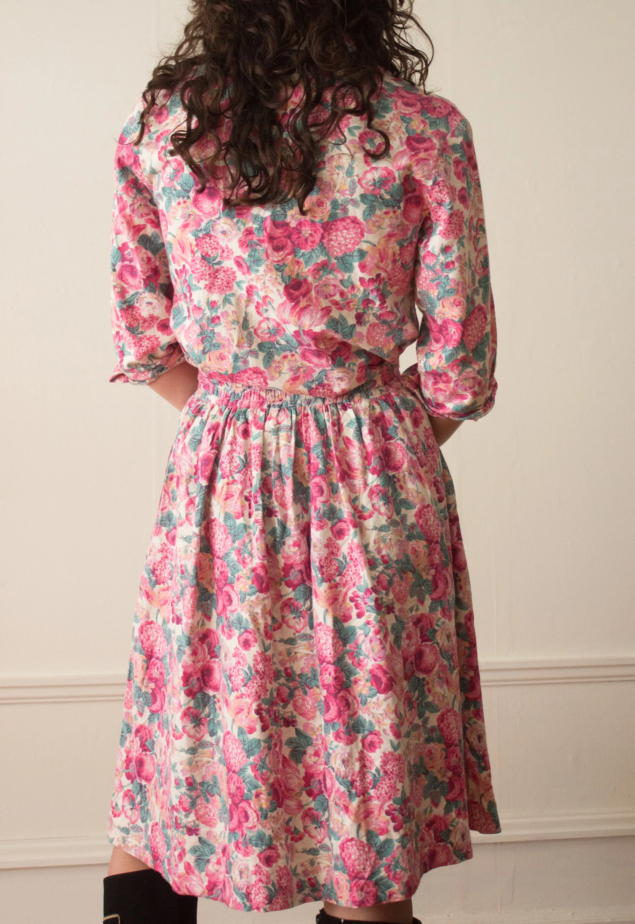 1970s Cacharel Floral Wool and Cotton Ensemble  Wayward Collection
