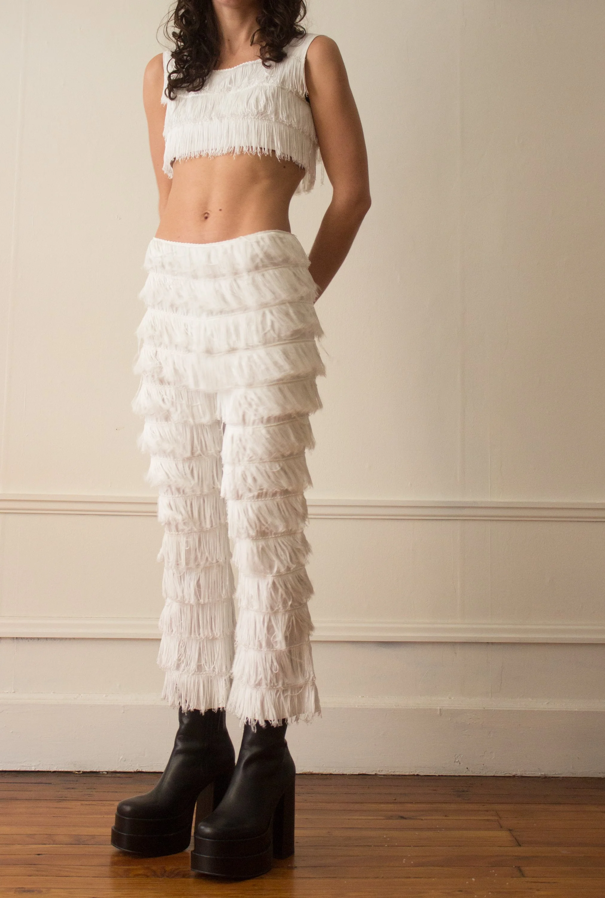 1960s White Fringed Cotton Go-Go Ensemble — Wayward Collection