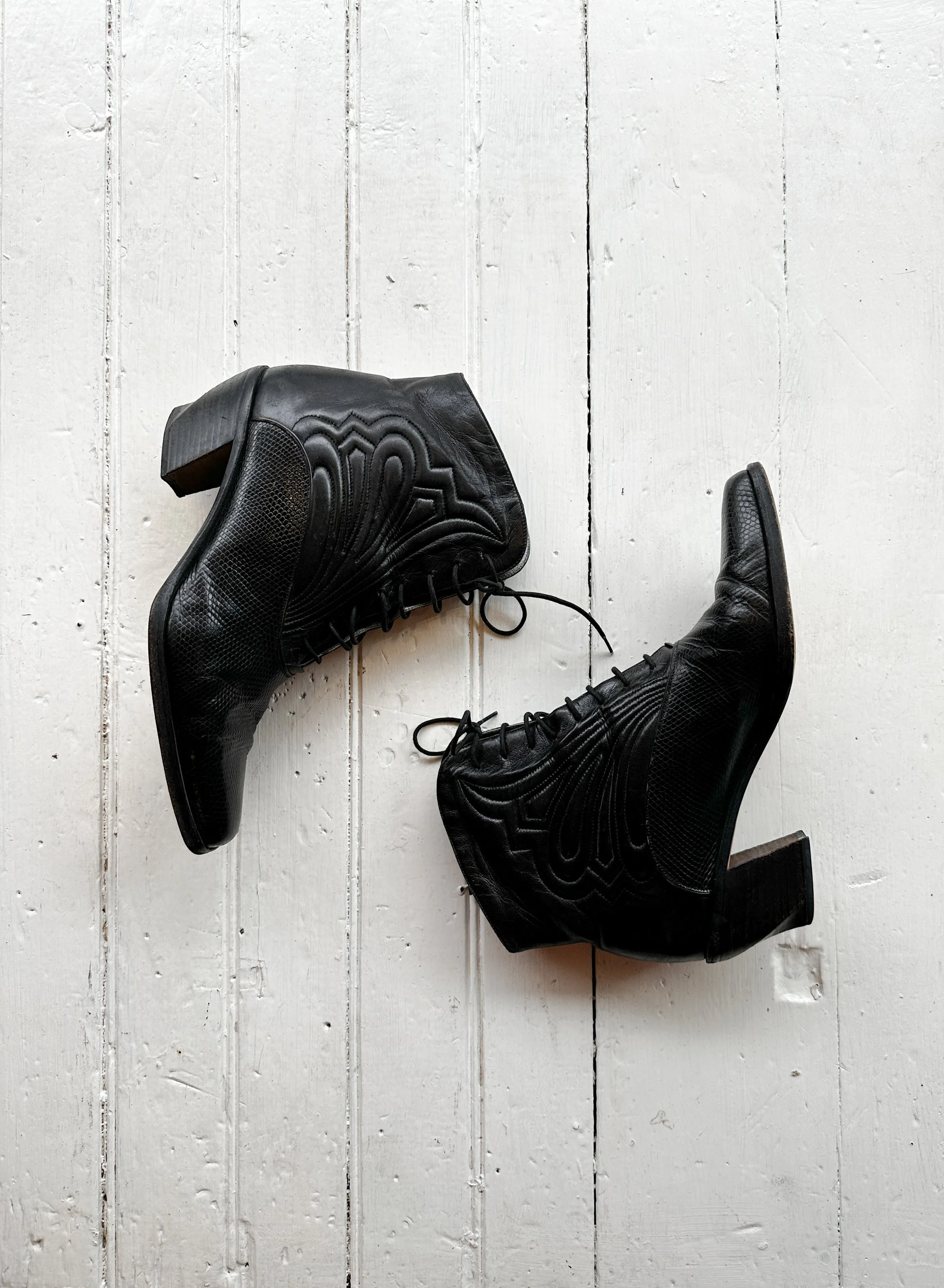 1980s Via Spiga Quilted Leather Ankle Boots — Wayward Collection