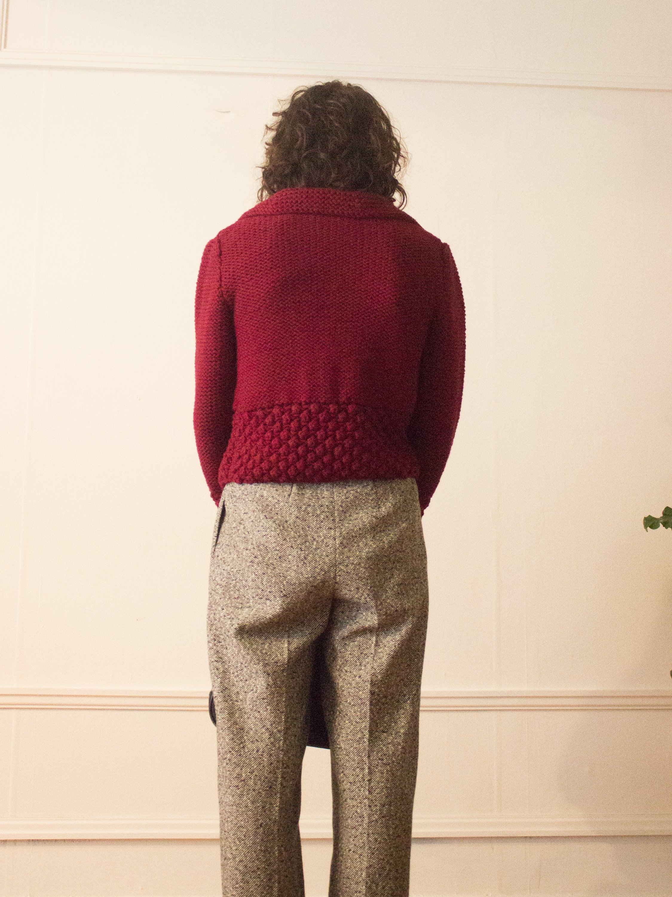 1980s Gispa Plum Italian Wool Cardigan — Wayward Collection