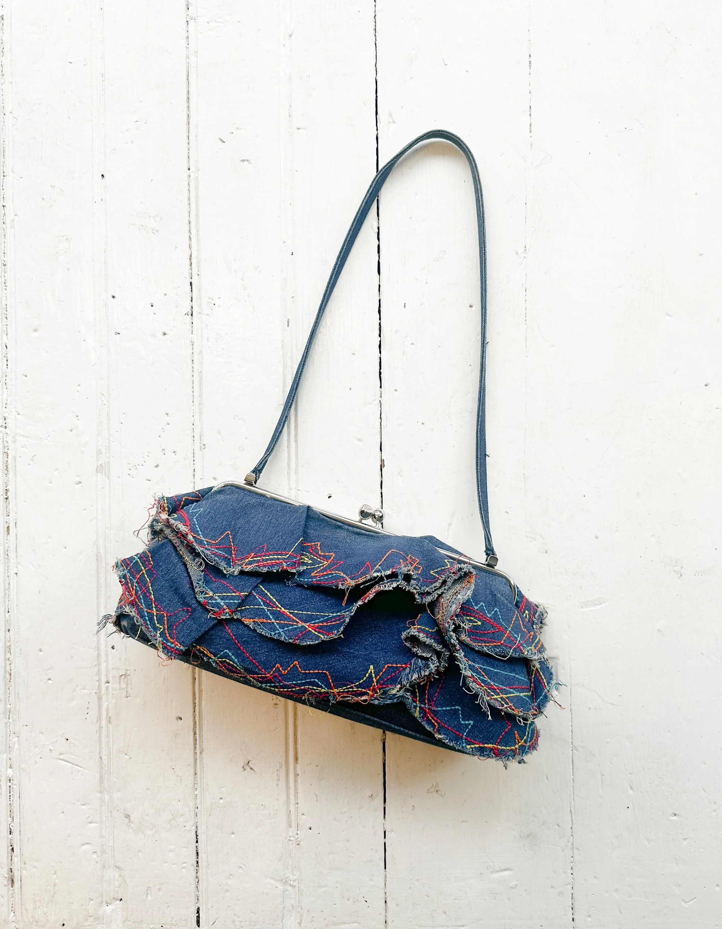 2002 John Galliano Embroidered Denim Bag — Wayward Collection
