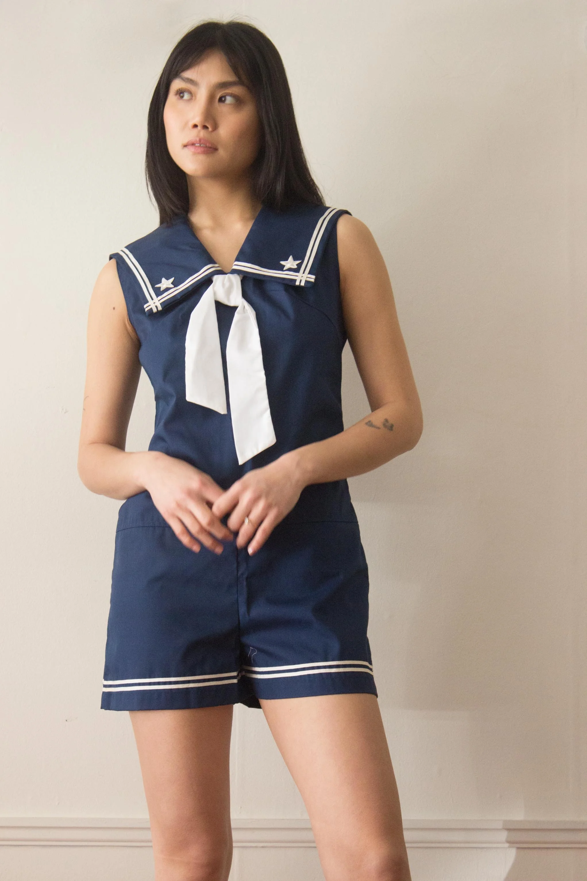 light blue dresser for bedroom Small 1970s Sexy Sailor Dress Micro Mini Navy Blue Long Sleeves  Style &  Salvage