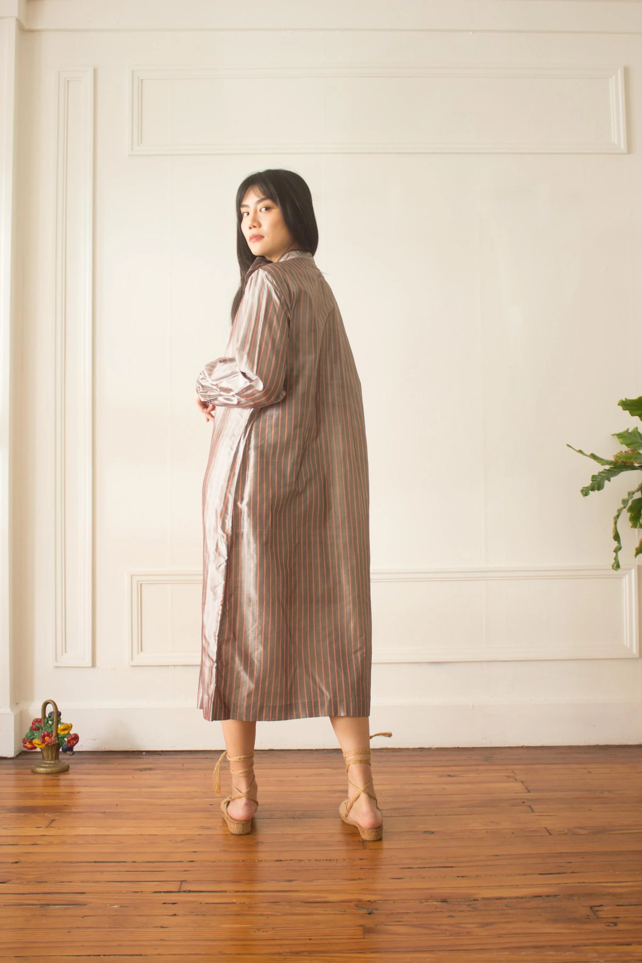 lanvin silk dress LONG KNOTTED DRESS IN SATIN