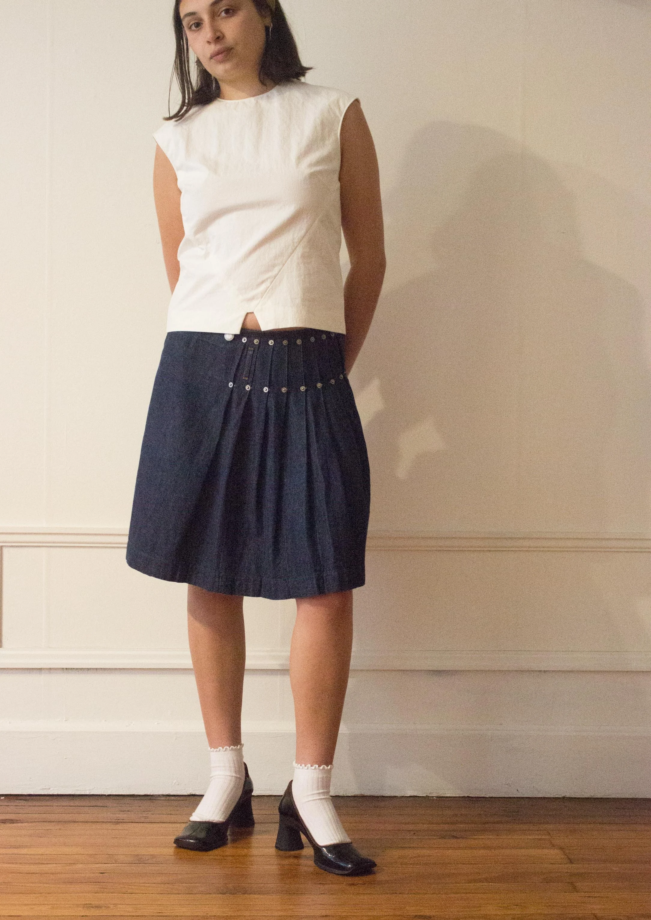 1990s Jean Paul Gaultier Jeans Denim Pleated Skirt — Wayward