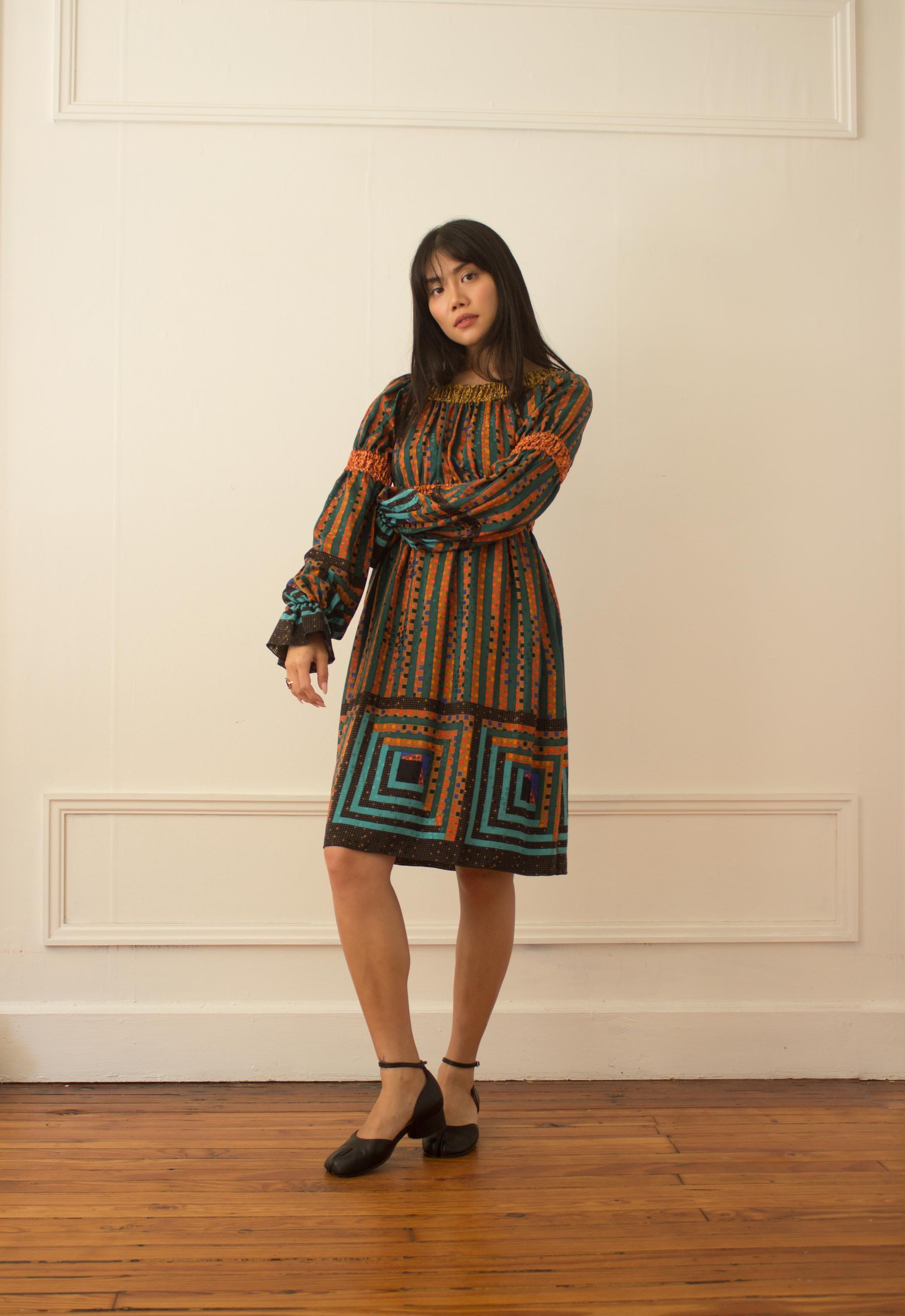 anna sui silk dress Anna Sui Silk Print Dress