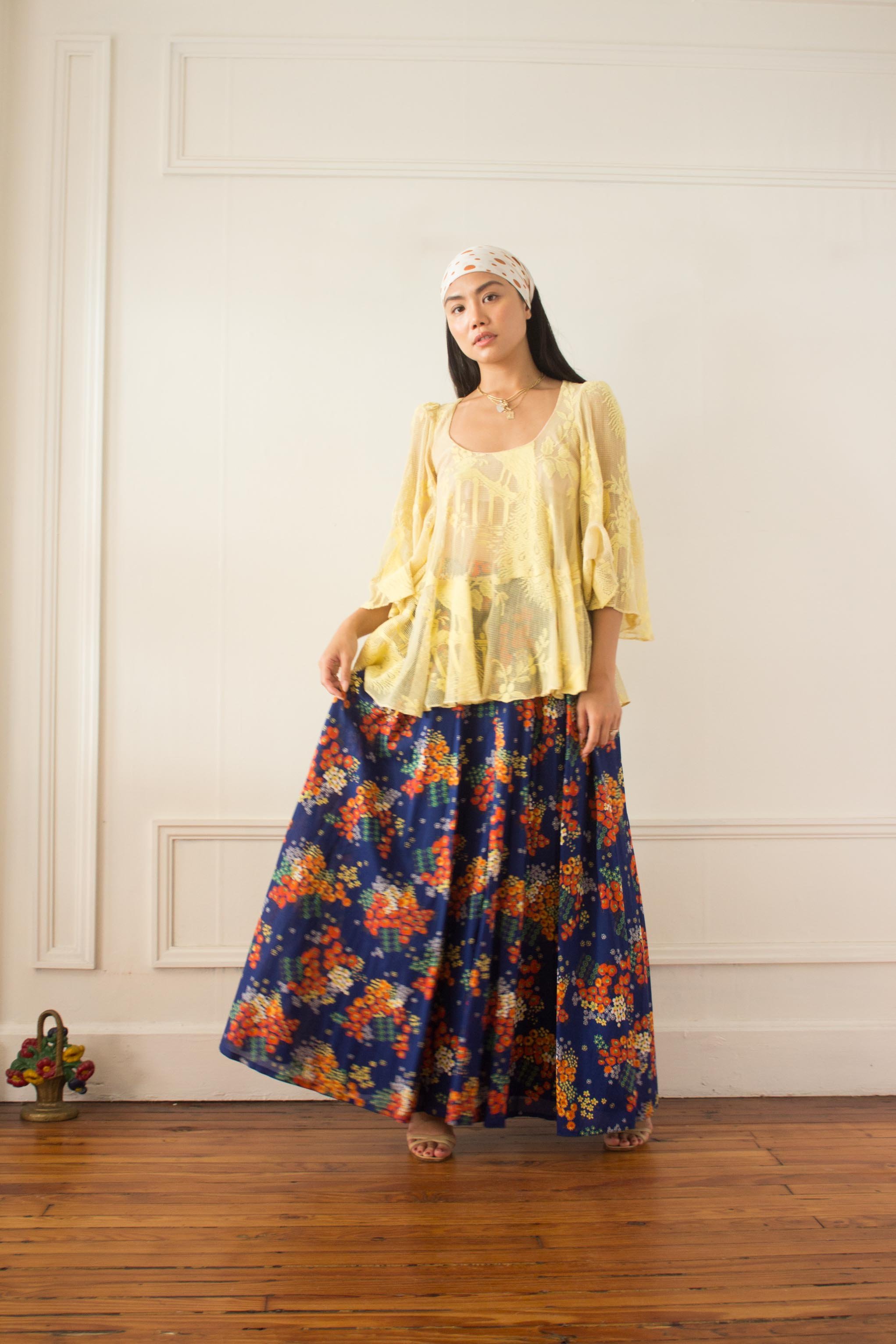 Floral Skirt Yellow Peasant Skirt Peasant Skirt Outfit New Arrivals