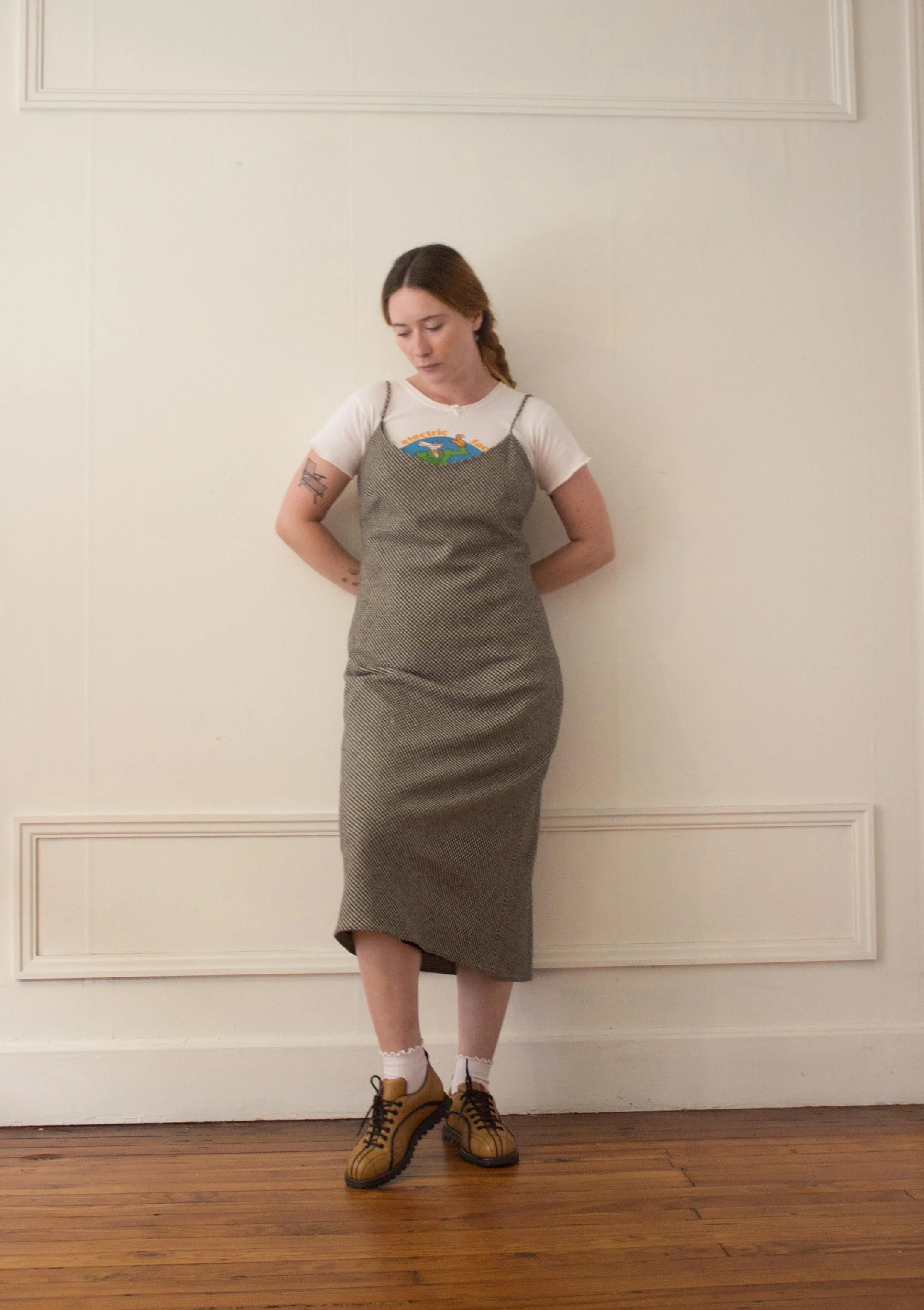 sweater dress collar Collared Button Down Shirt Sweater Midi Dress - SMALL / GREEN