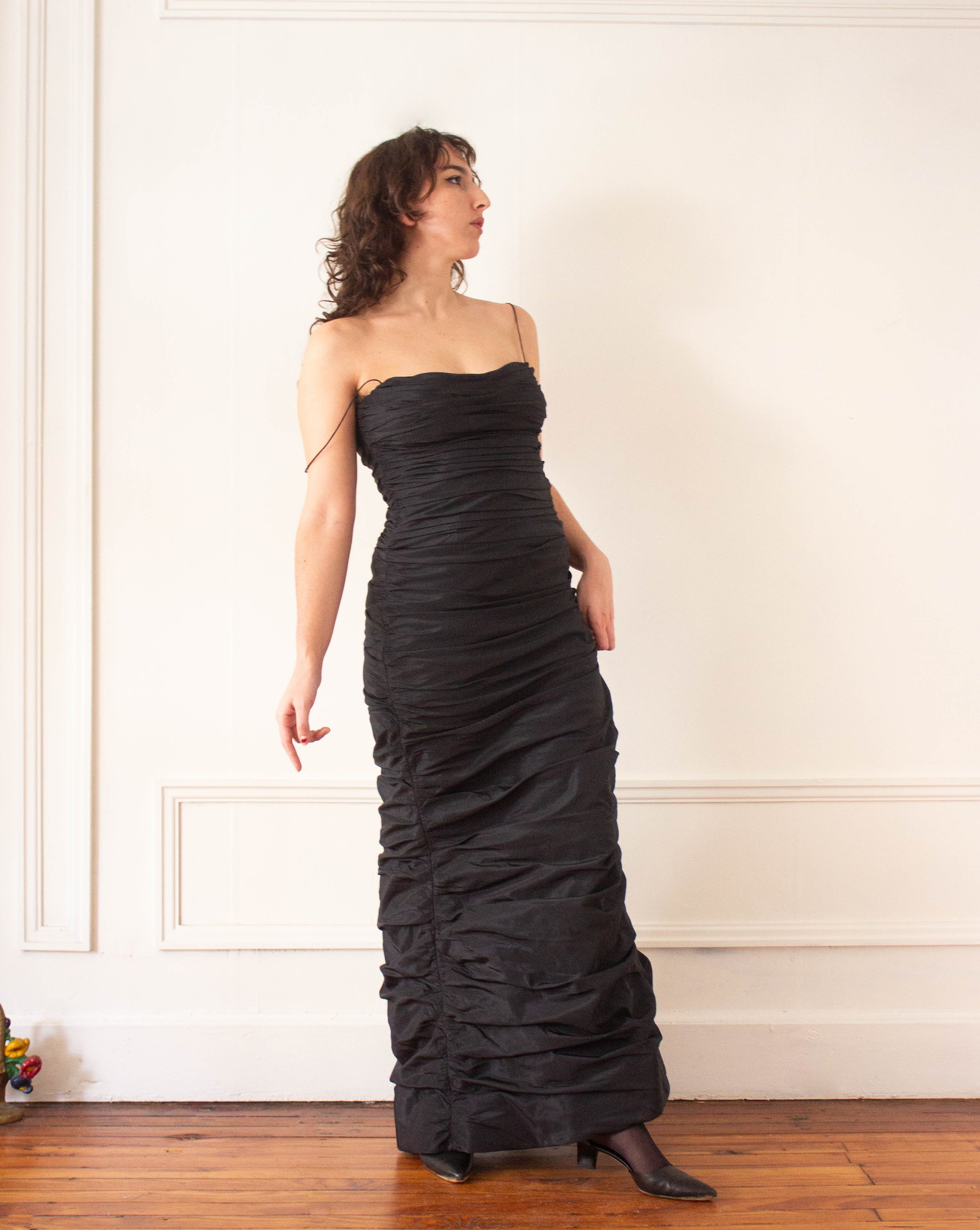ruched taffeta dress Jovani 159934