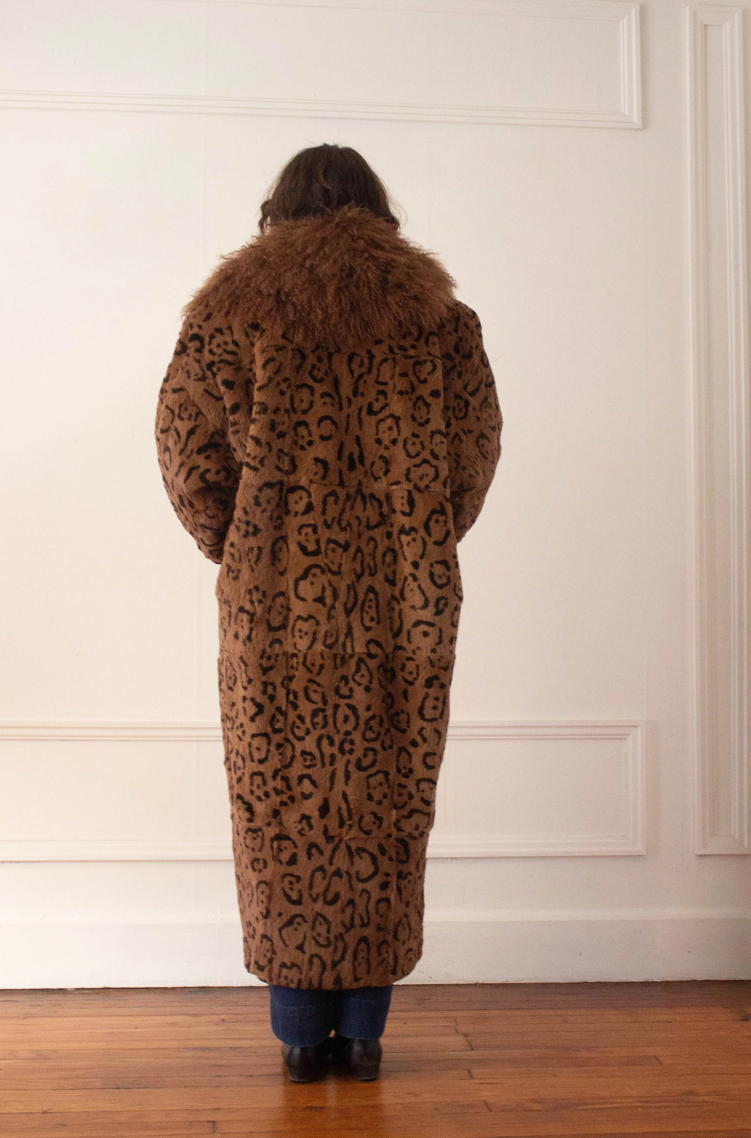 1980s Carole Little Leopard Print Rabbit Fur and Mongolian Lamb 