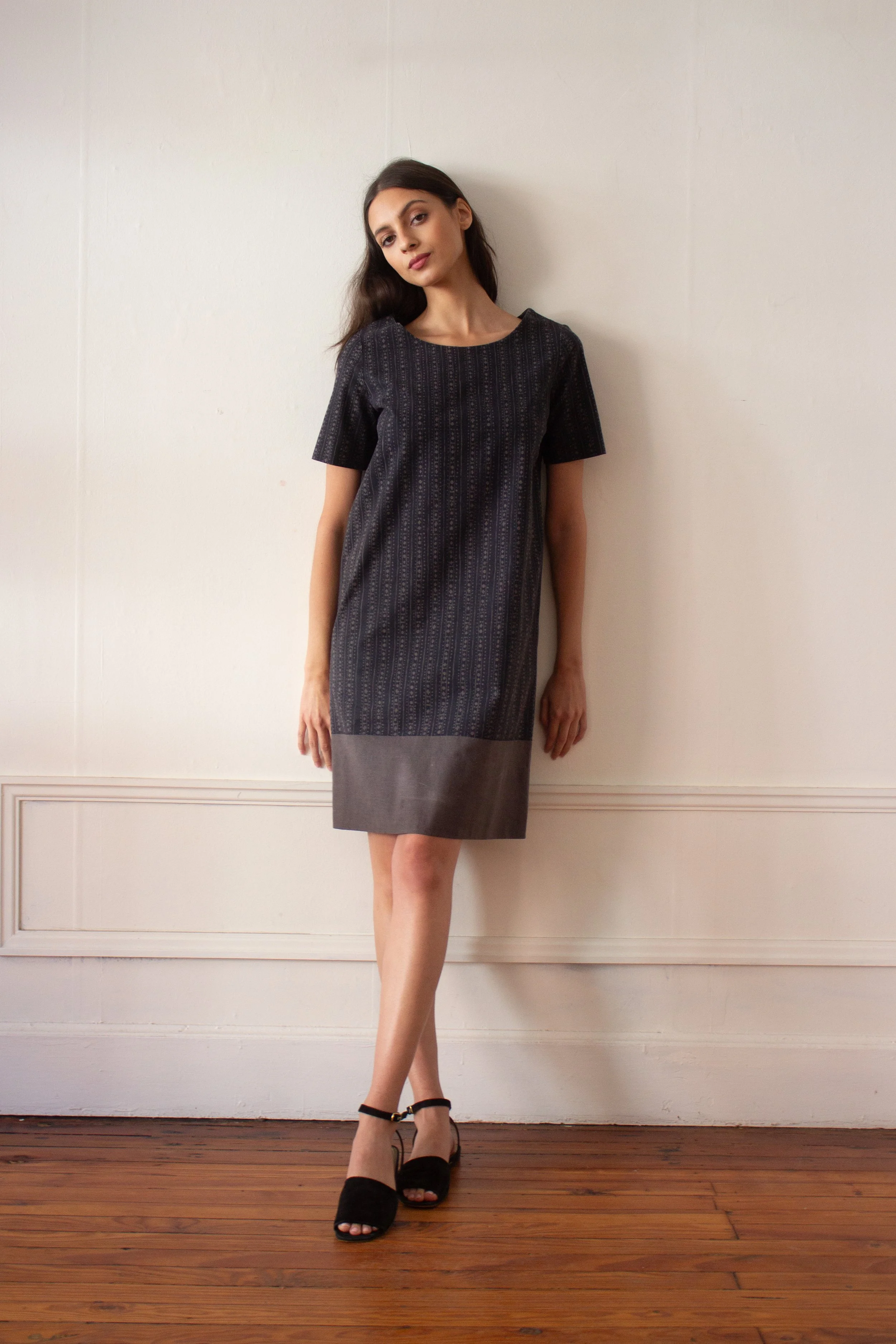 1960s Marimekko Design Research Black and Gray Cotton Shift  Wayward  Collection