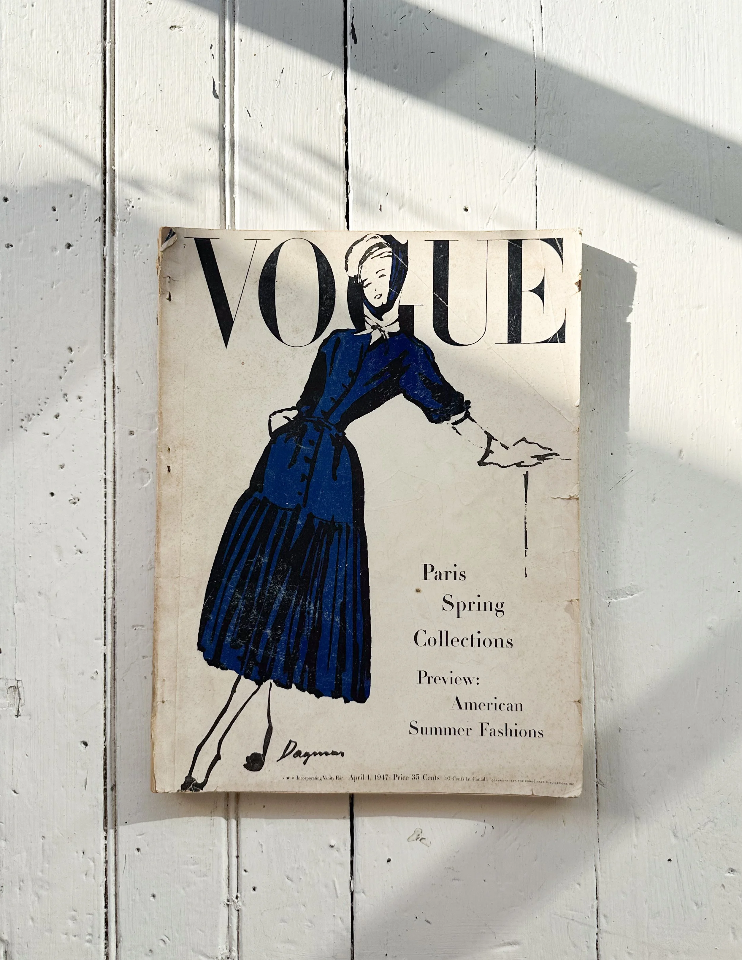Vintage Vogue Magazine Dagmar Freuchen-Gale Cover April 1947