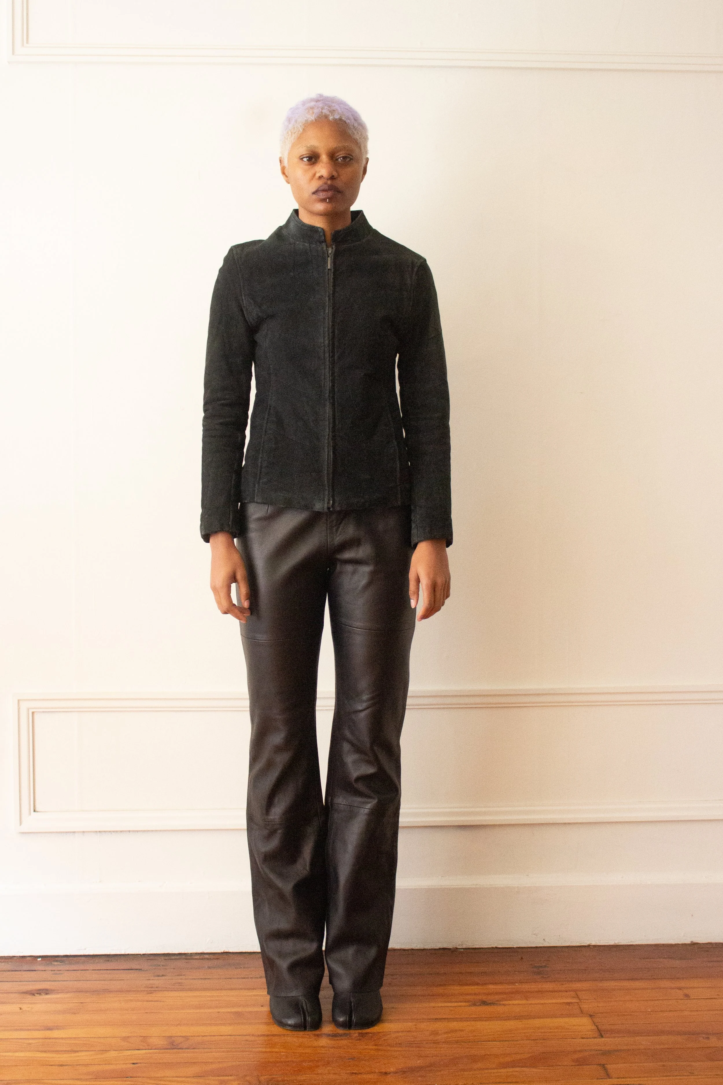 Early 2000s Spanish Quilted Suede Moto Jacket