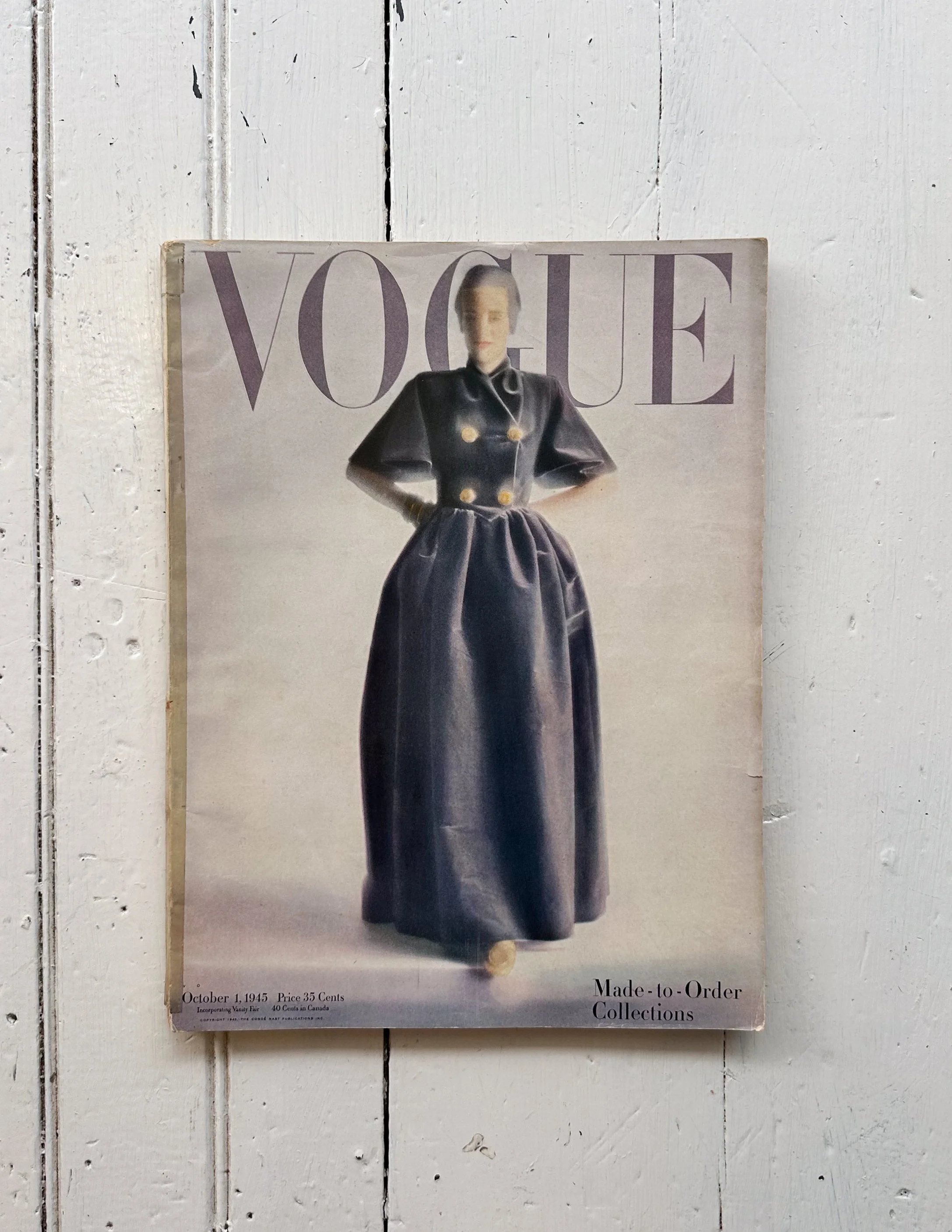 Vintage Vogue Magazine John Rawlings Cover October 1945