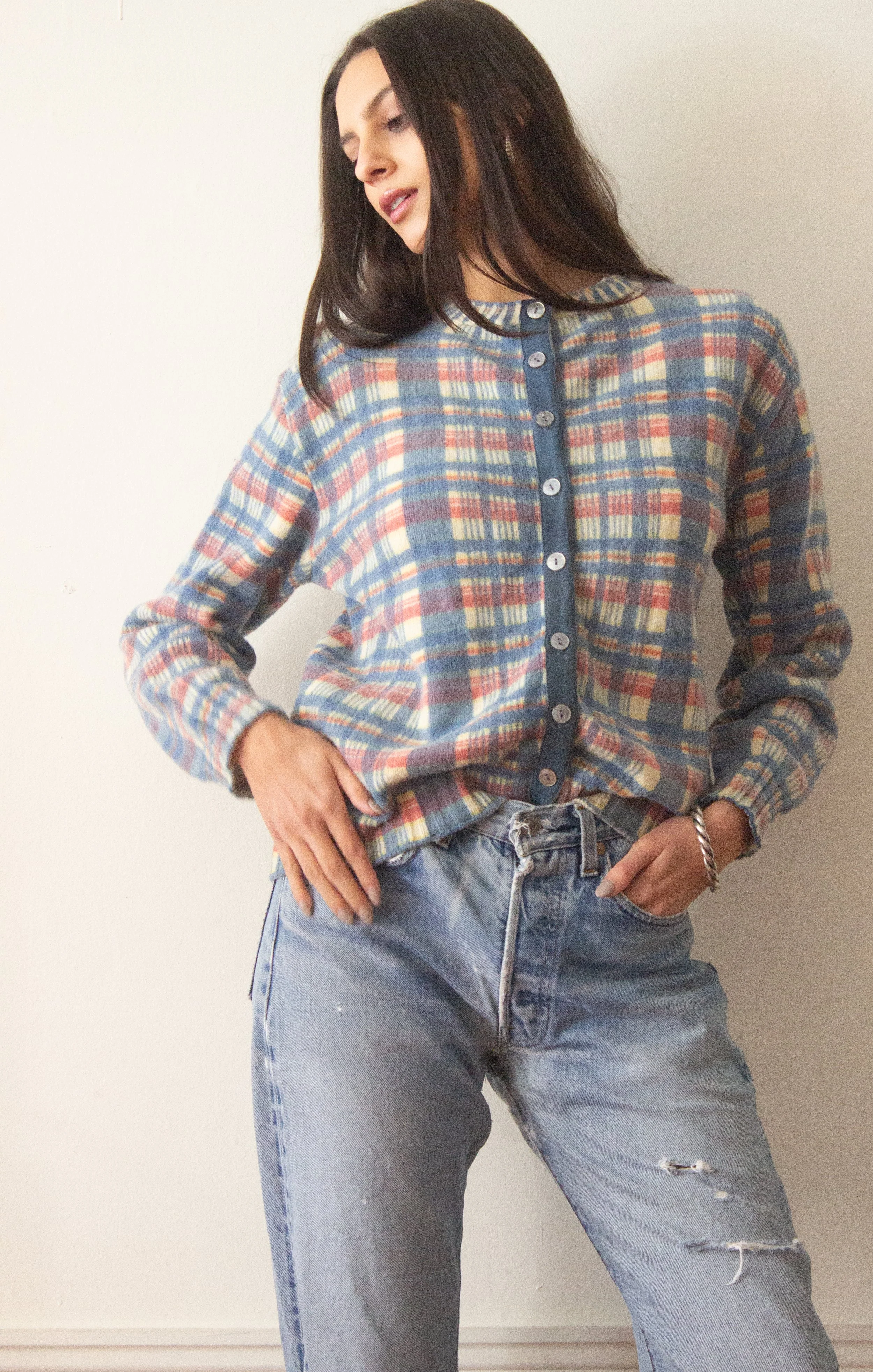 1960s scottish plaid wool cardigan (1 of 5).jpg