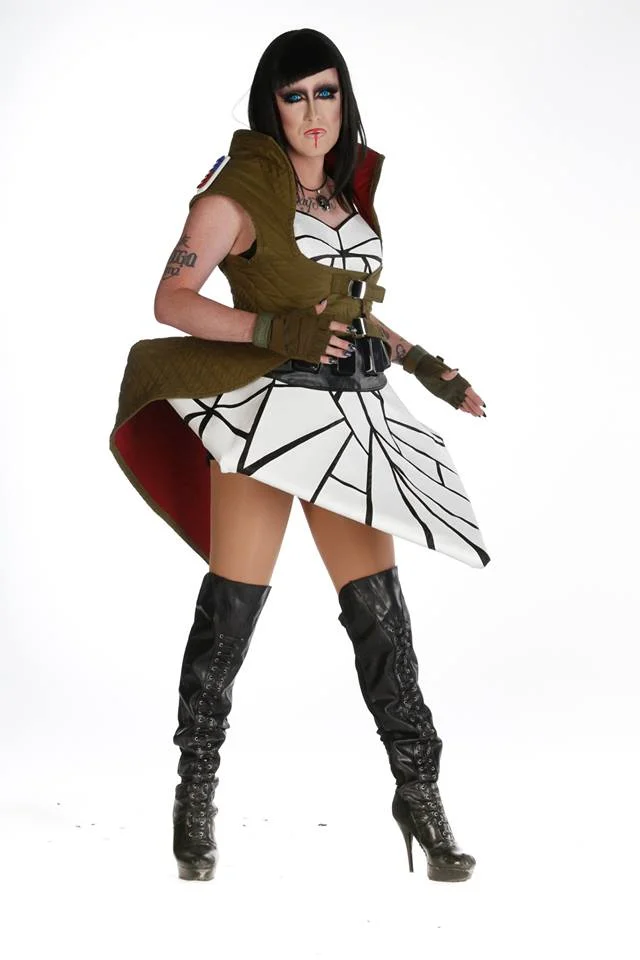 Model is California and Colorado Drag Icon Ginger Douglas