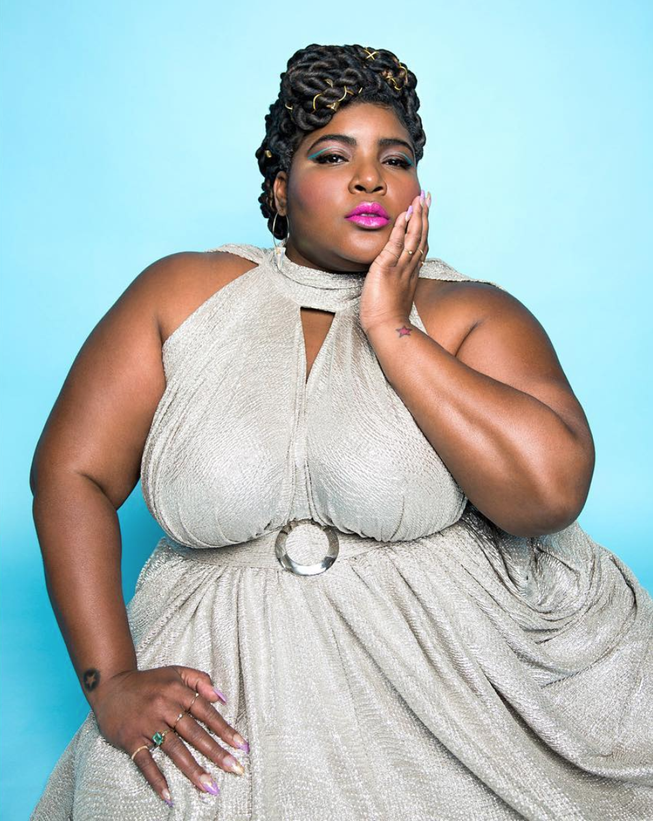 Dulce Sloan BUST Magazine Feature co-styled by Kat Eves and Kristi Siedow-Thompson. Dress by Kristi Siedow-Thompson. Photo by Erin Patrice O’Brien.