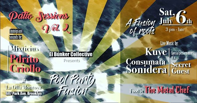This Saturday inna Bedstuy fashion. We are gonna get down! @urbanostreet
.
.
.
.
#consumata #consumatasonidera #fun #music #gypsy #latin #psychedelic #party #pool #poolparty #bk #horns #tropical #reggae #ska #surf #huayno #punk #dance #fiesta #andean #summer