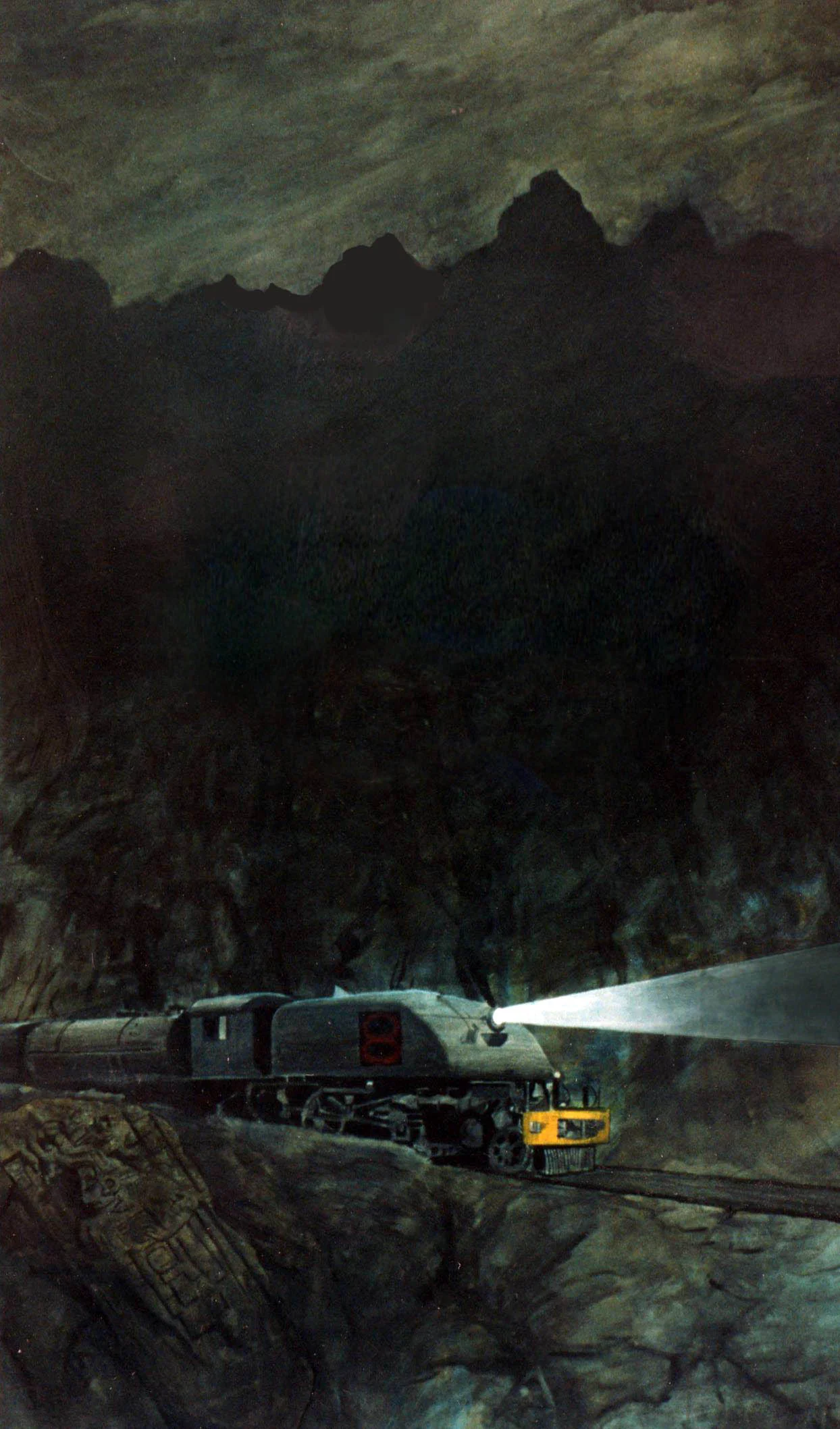  Train to La Paz &nbsp; &nbsp;oil on canvas 80" x 24" 