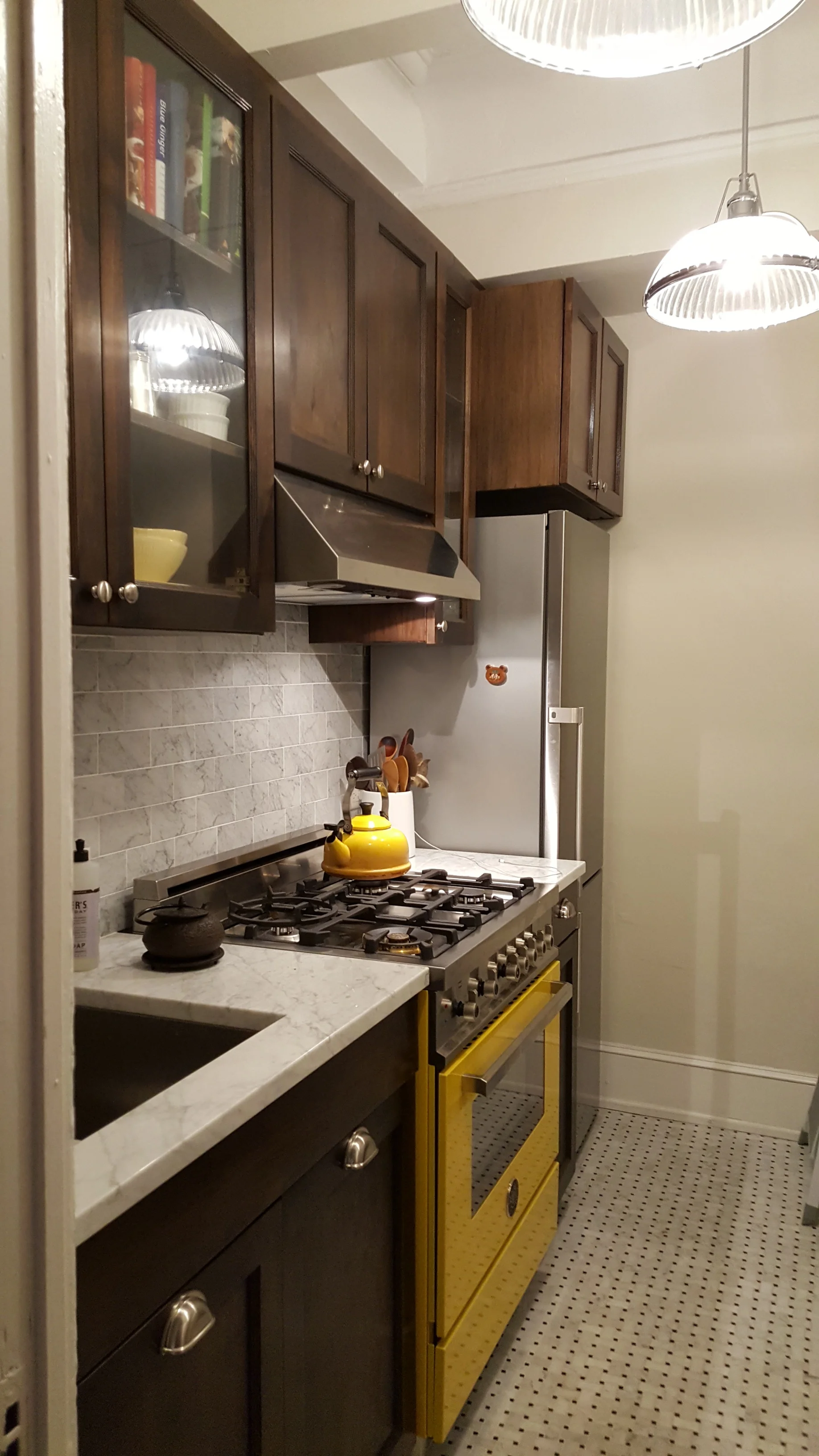 Custom made walnut cabinetry