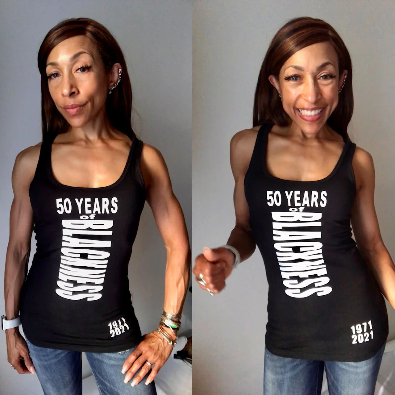 front of 50th Anniversary tank top