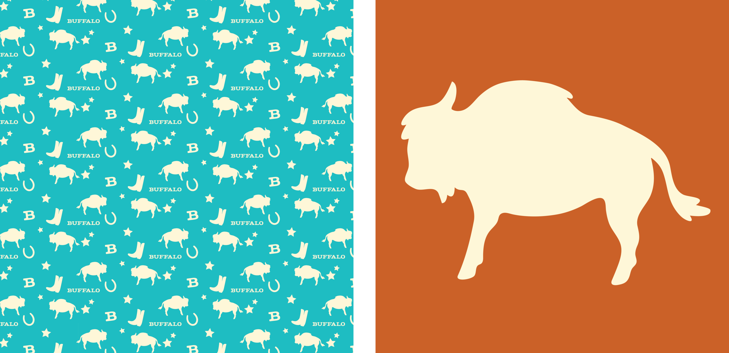 Brand pattern for use on tote bags, in-store signage, etc. and secondary pictorial mark.
