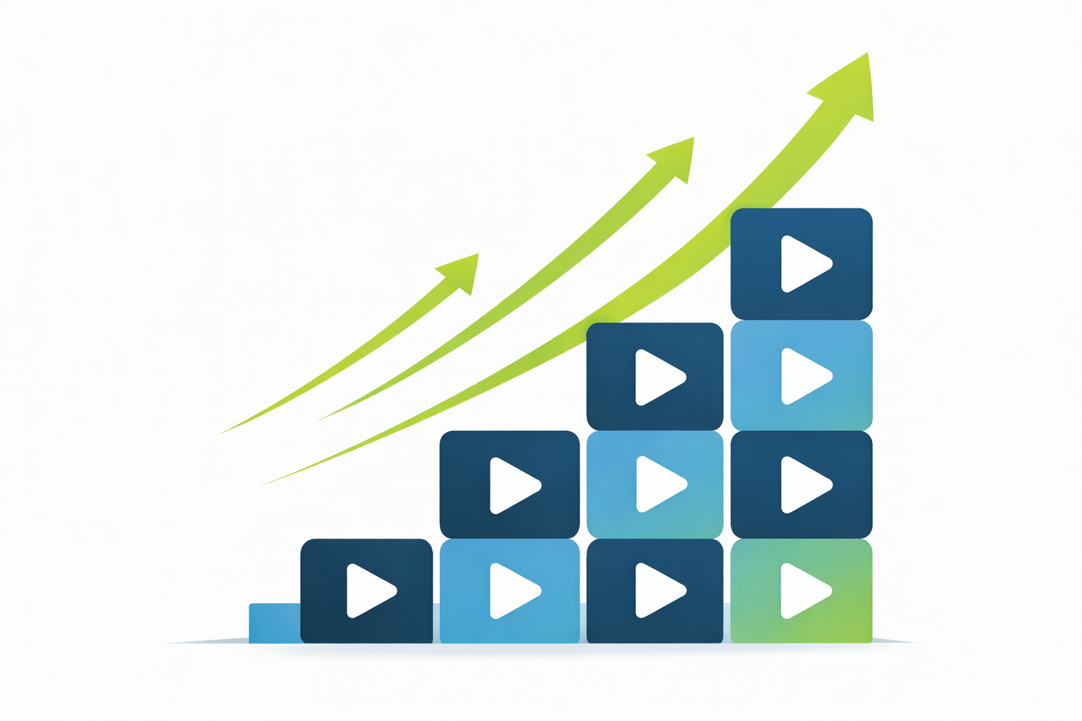 Vector illustration showing video content as a scalable growth asset for businesses.