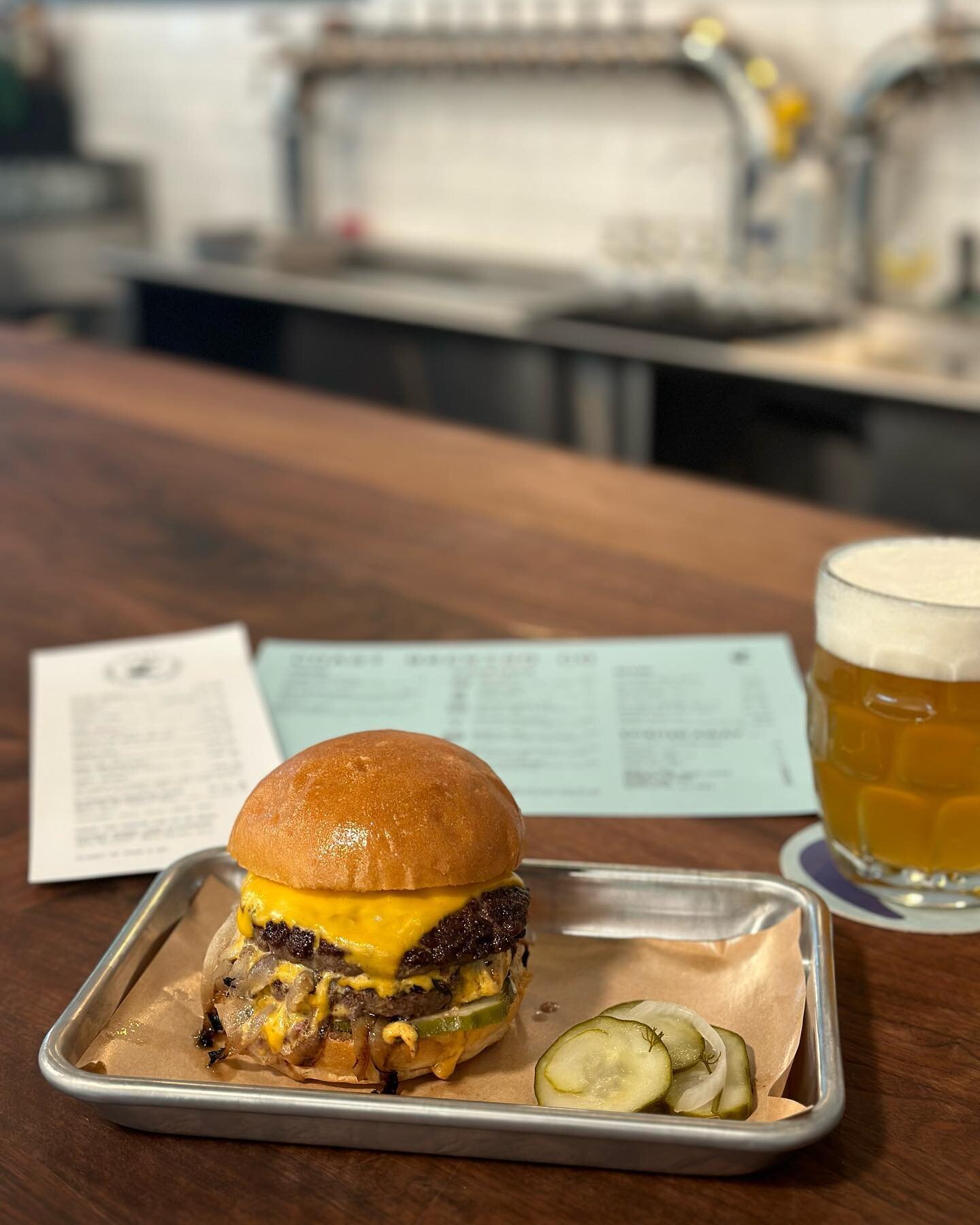 We&rsquo;re doing it! 
Grassfed burgers start today!
2 lagers on the board and a full cocktail and wine menu.
Kitchen open 3-8, Thur-Sun.