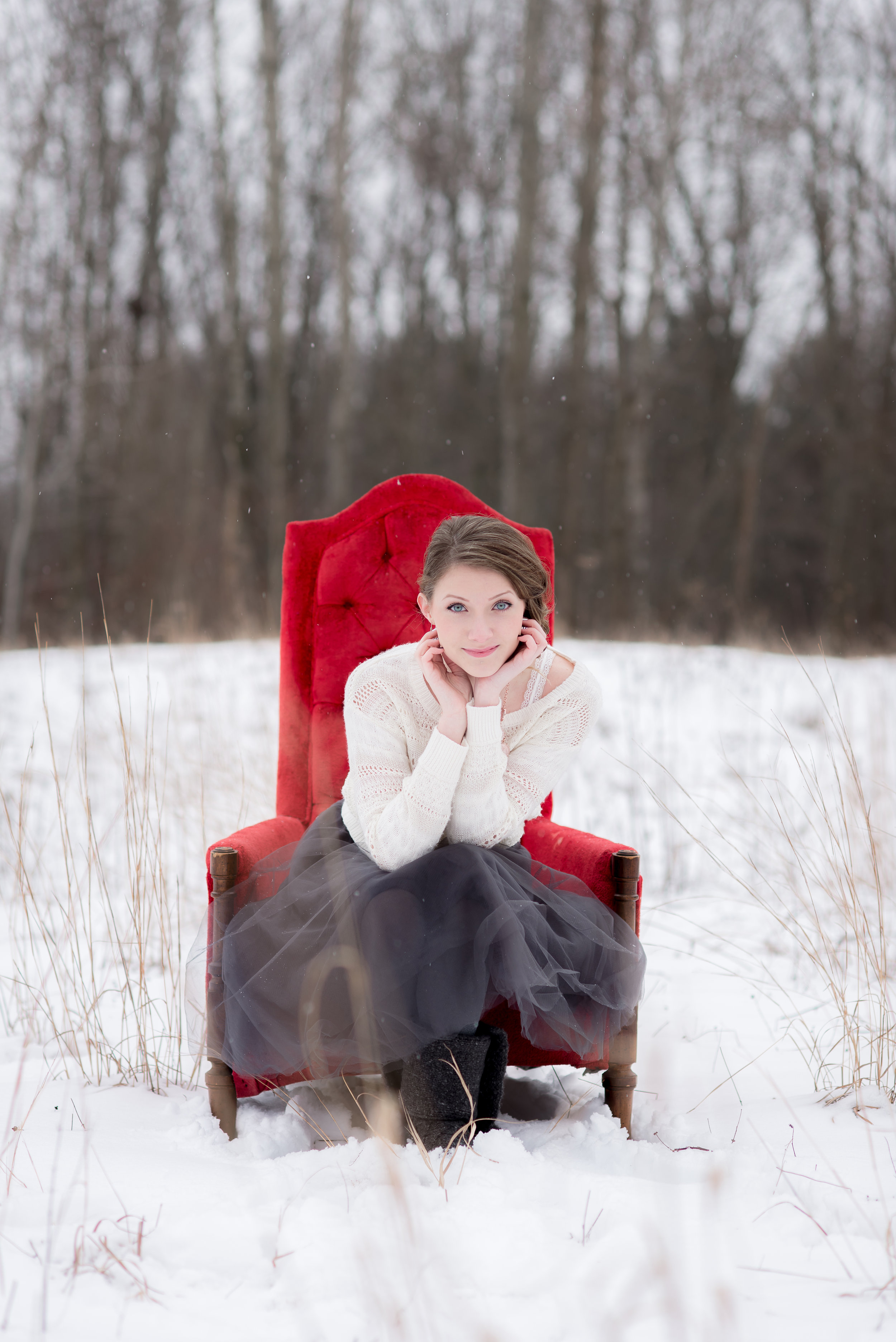 Red Chair White Forest