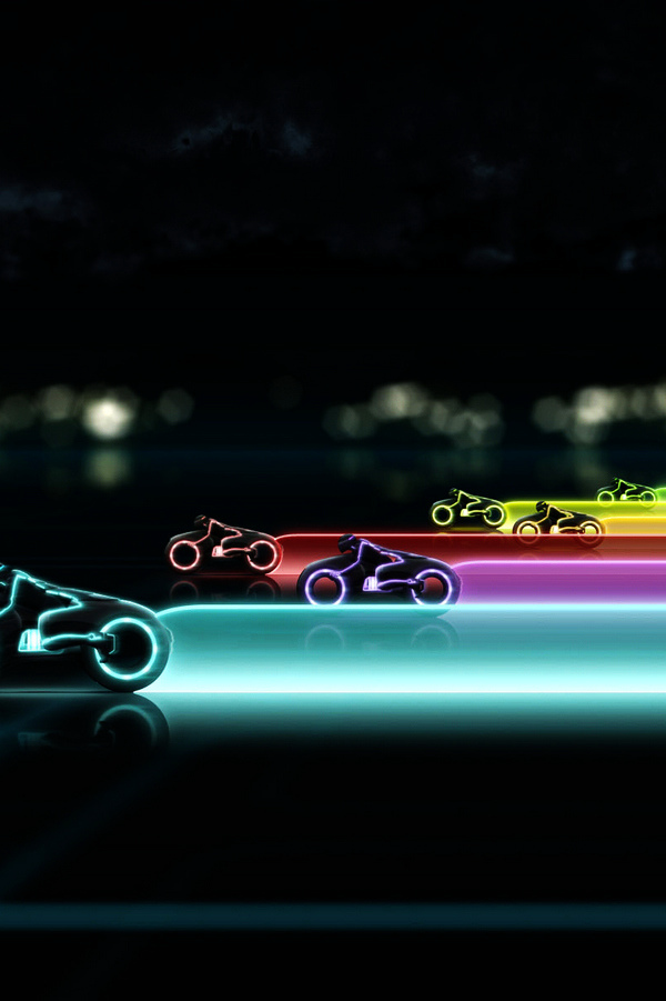 tron iphone 4 wallpaper colored bikes.png