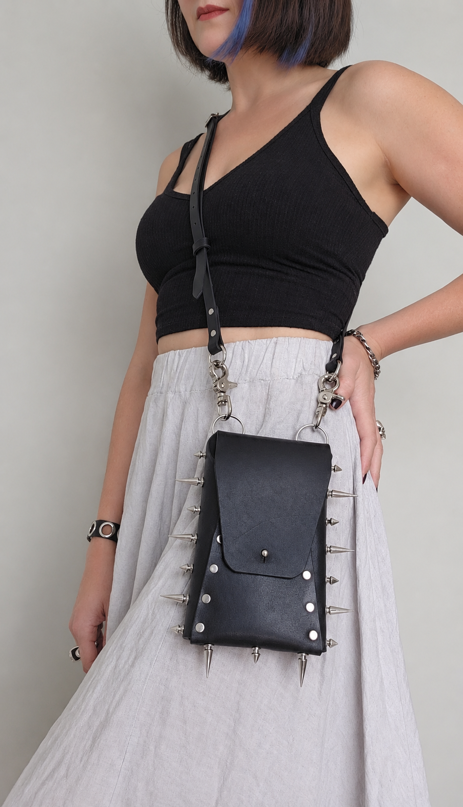 Spiked Harness/Phone Bag - Attachable/Crossbody