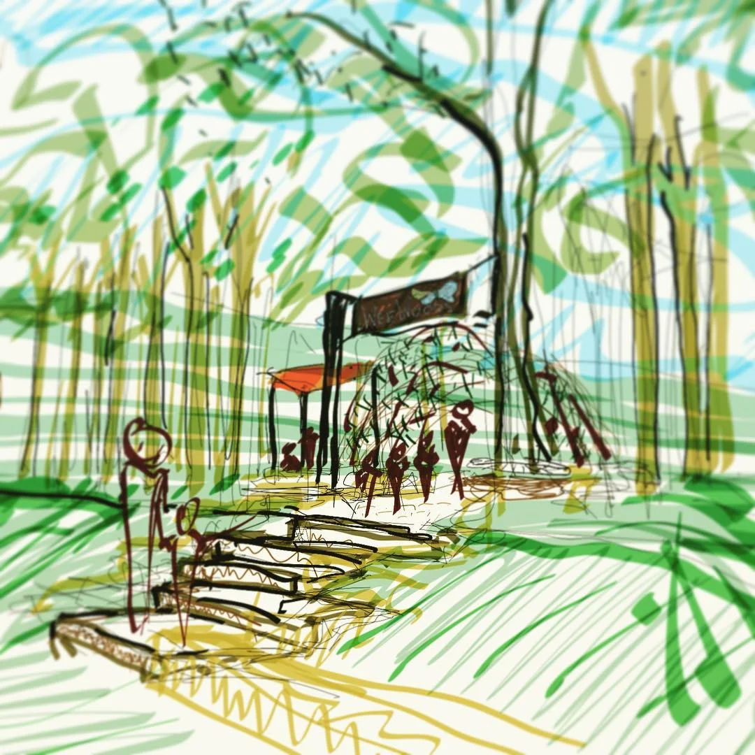 A concept sketch of the entry