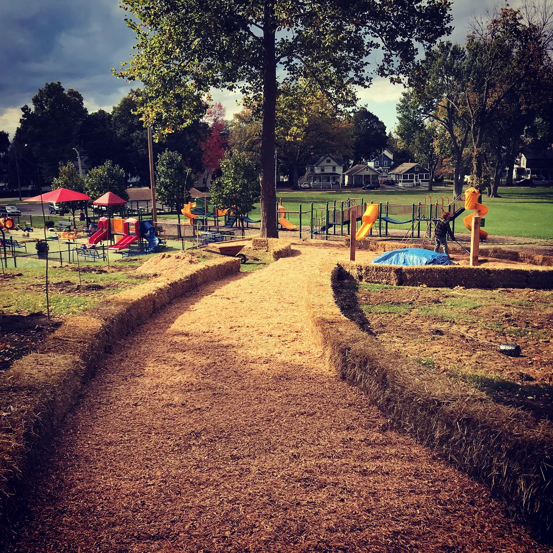 View from uphill before stake install
