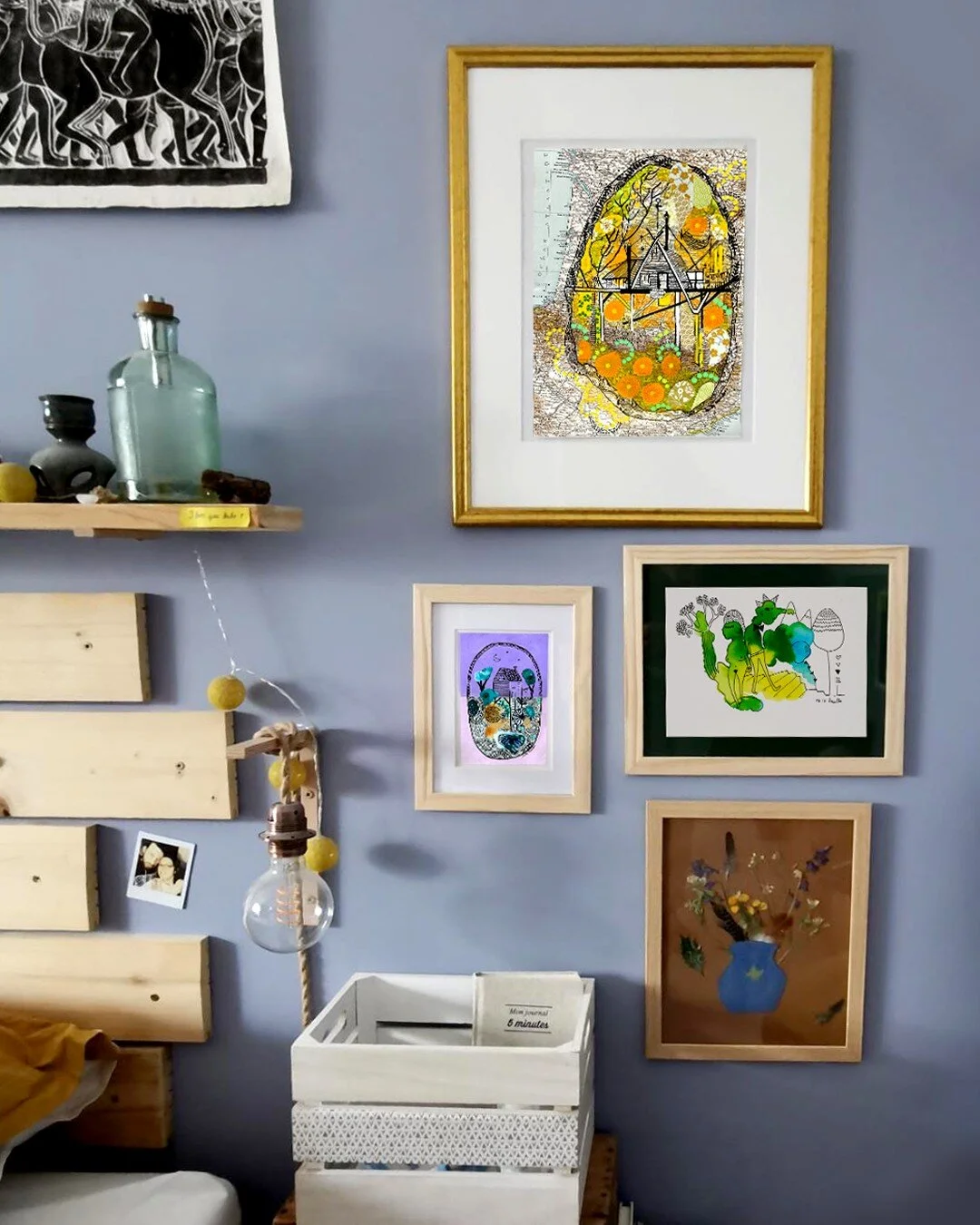 SUPERBE. En avant pour une d&eacute;co originale et personnalis&eacute;e !
Ici, &agrave; c&ocirc;t&eacute; d'une t&ecirc;te de lit, tu peux installer plusieurs cadres de styles diff&eacute;rents en fonction de tes envies 🫶

Globalement mes peintures