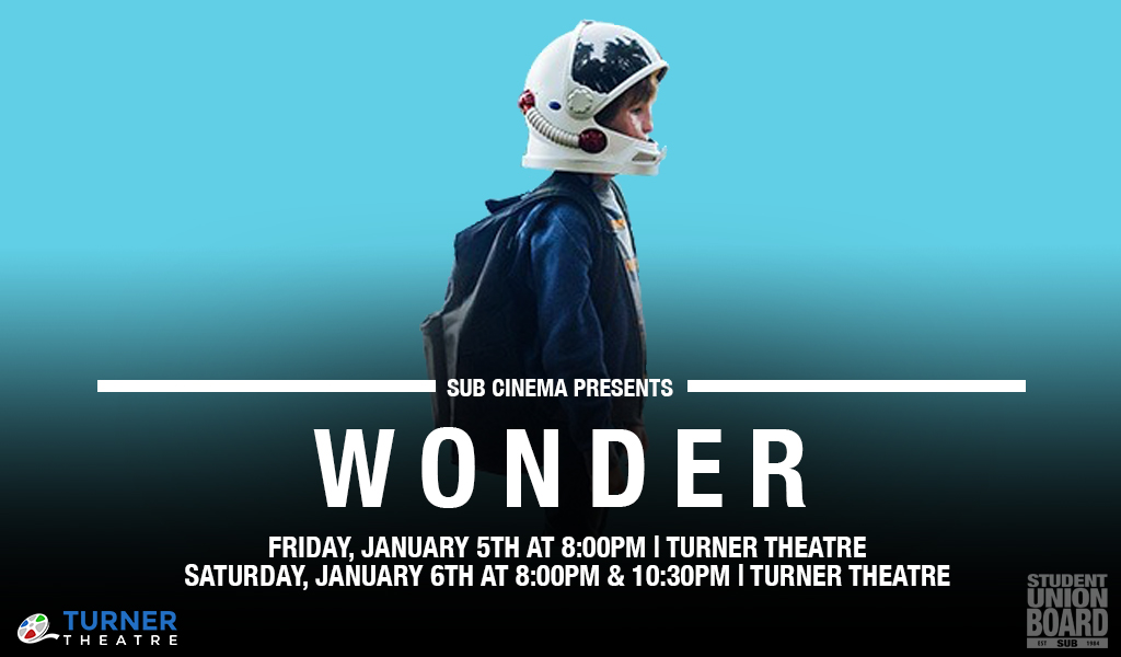 See the hit movie, Wonder, starring Julia Roberts, Jacob Tremblay and Owen Wilson on January 5th and 6th in Turner Theatre!