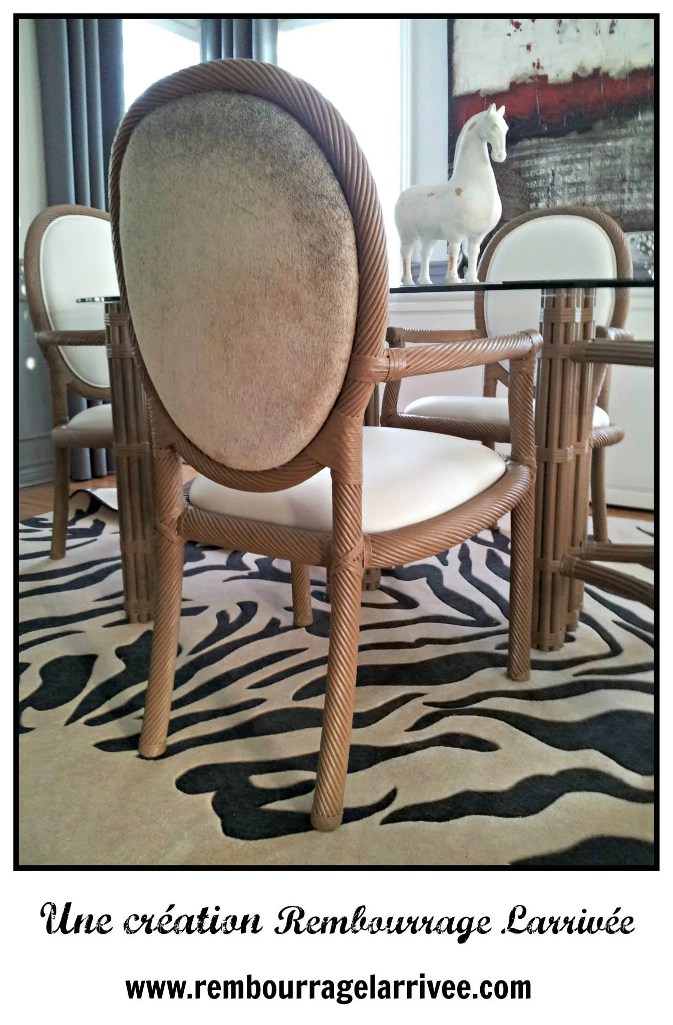 Rembourrage d'un fauteuil, tissu en poil