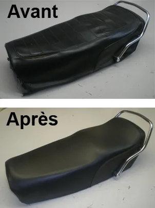 Rembourrage d'une selle de moto et nouveau recouvrement