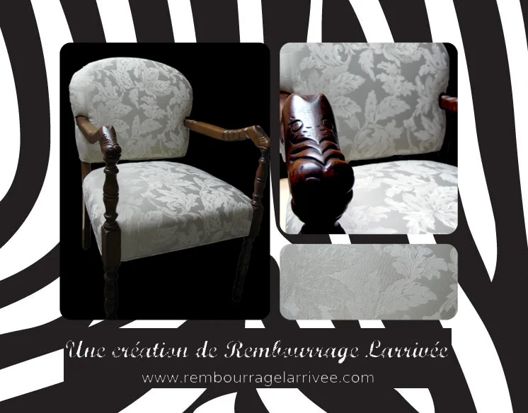 Rembourrage chaise sculptée