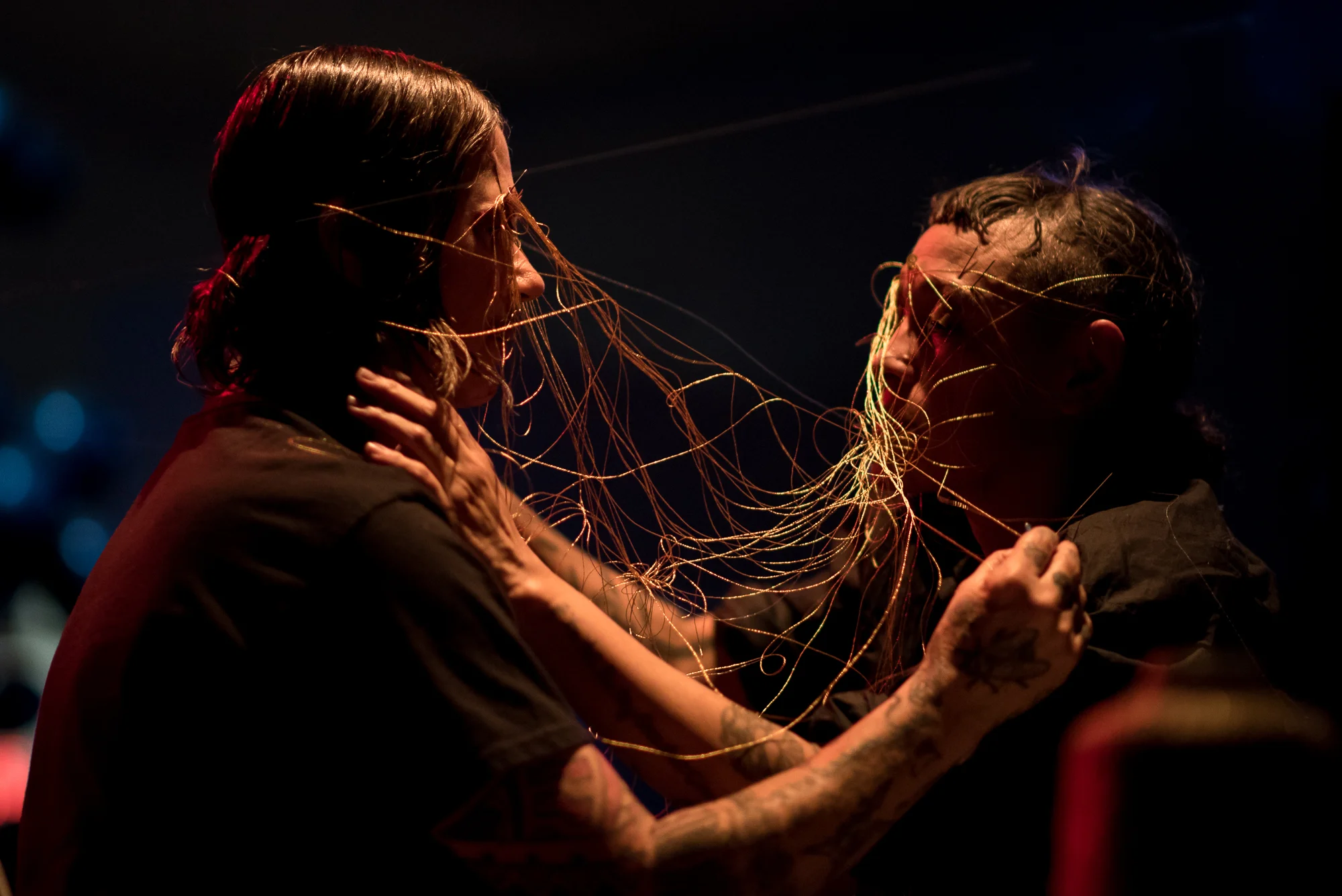 Stosh Fila/Pigpen and Julie Tolentino in .bury.me.fiercely. Photo by Hillary Goidell.