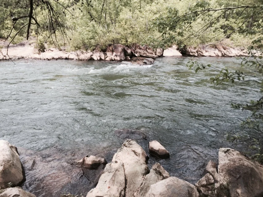 The Ocoee River behind our camp.