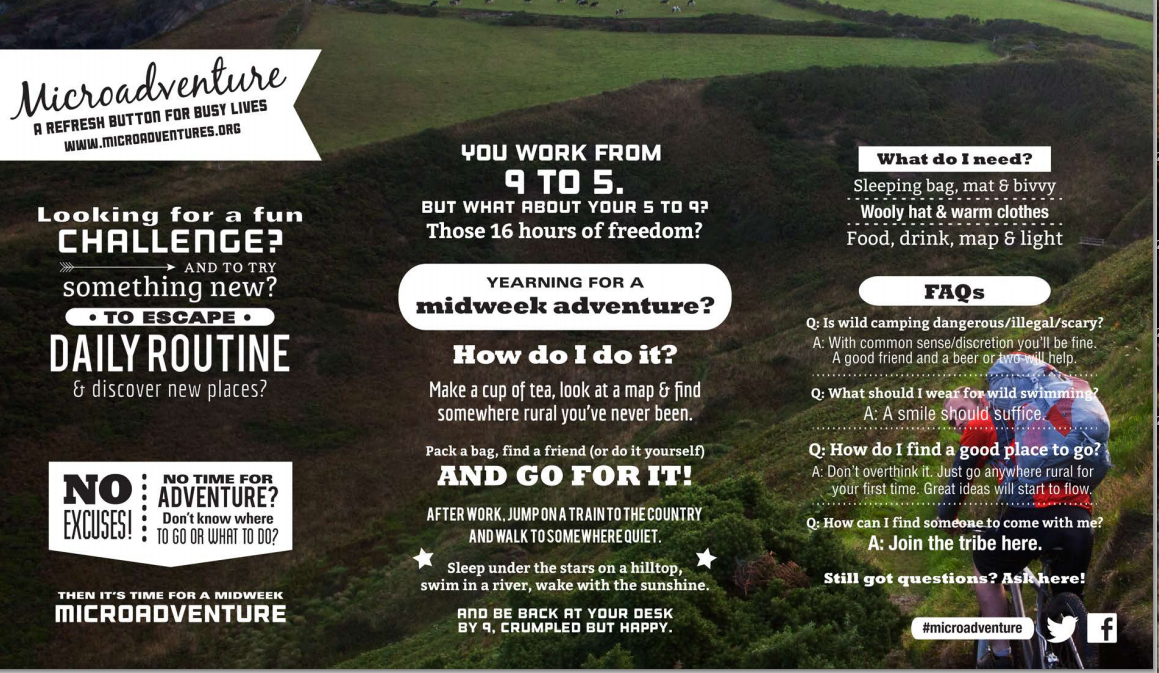 A simple infographic about microadventures!