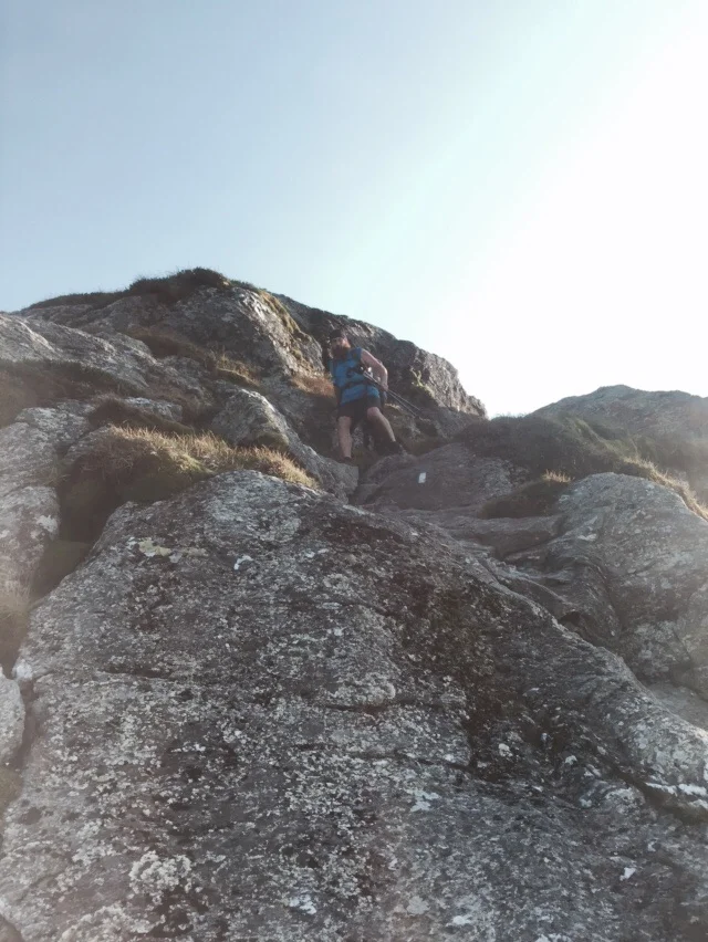 Climbing down actually means CLIMBING!