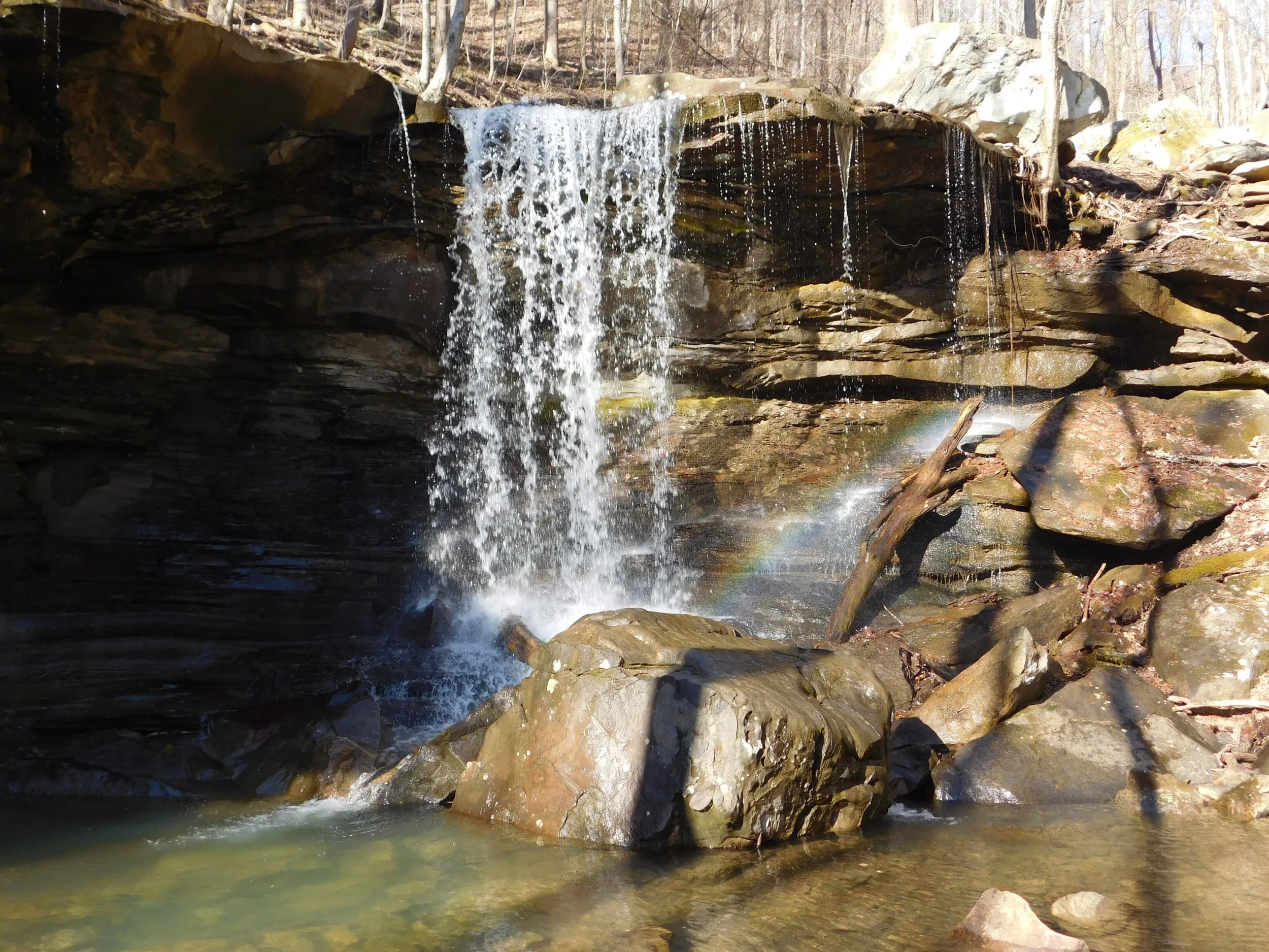 Emory Falls with a teeny rainbow!