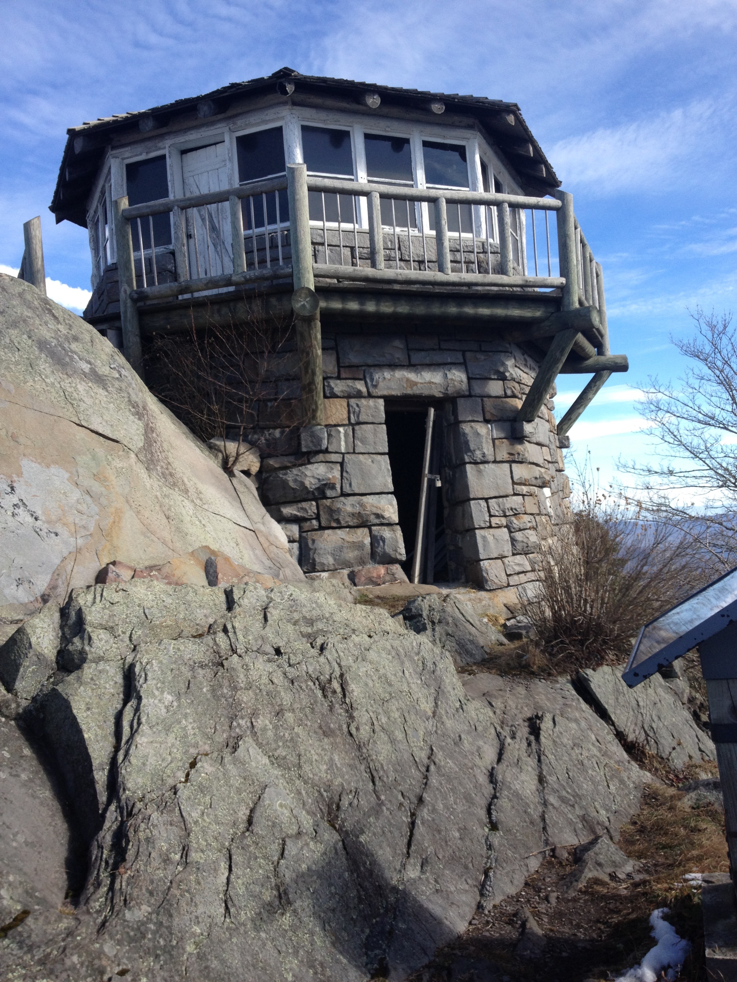 Mt. Cammerer's Fire Tower is a unique shape and built right into the rocks with a cistern built in below. I've never been in another tower like this one!