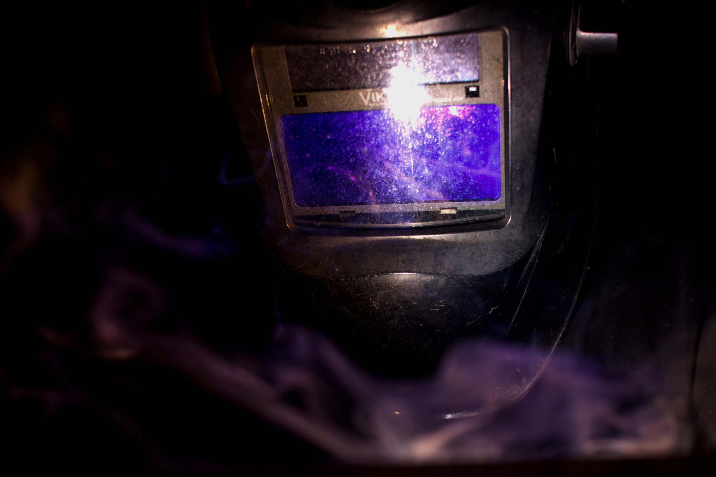 Northeast Dubois senior Logan Jacob welded aluminum Tuesday at the Patoka Valley Career and Technical Cooperative held at Pike Central High School. Jacob recently won a statewide high school welding contest and will be competing in a national competition in June.