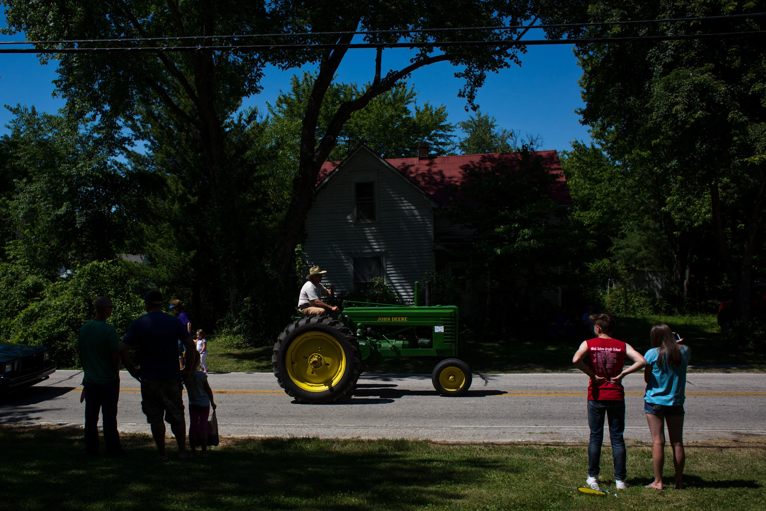 Mike Whaley of Otwell drove his tractor in the parade during the town of Stendal's sesquicentennial celebration Saturday. 