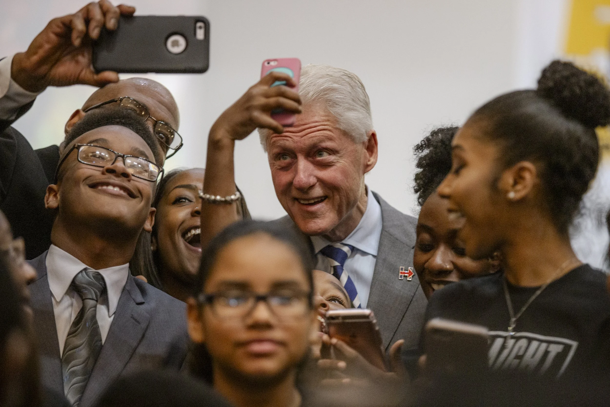 Bill Clinton visits Grace Emmanuel Baptist Church on Sunday, Nov. 6, 2016 in Flint. 